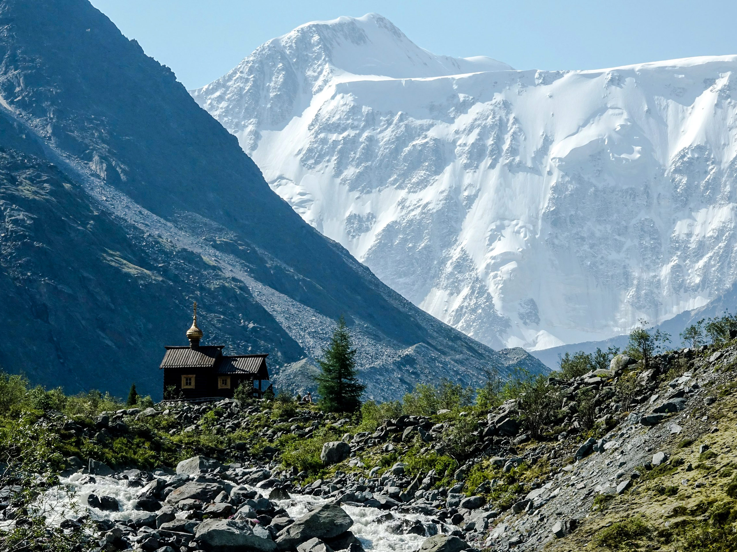 Snow capped peaks in Altai