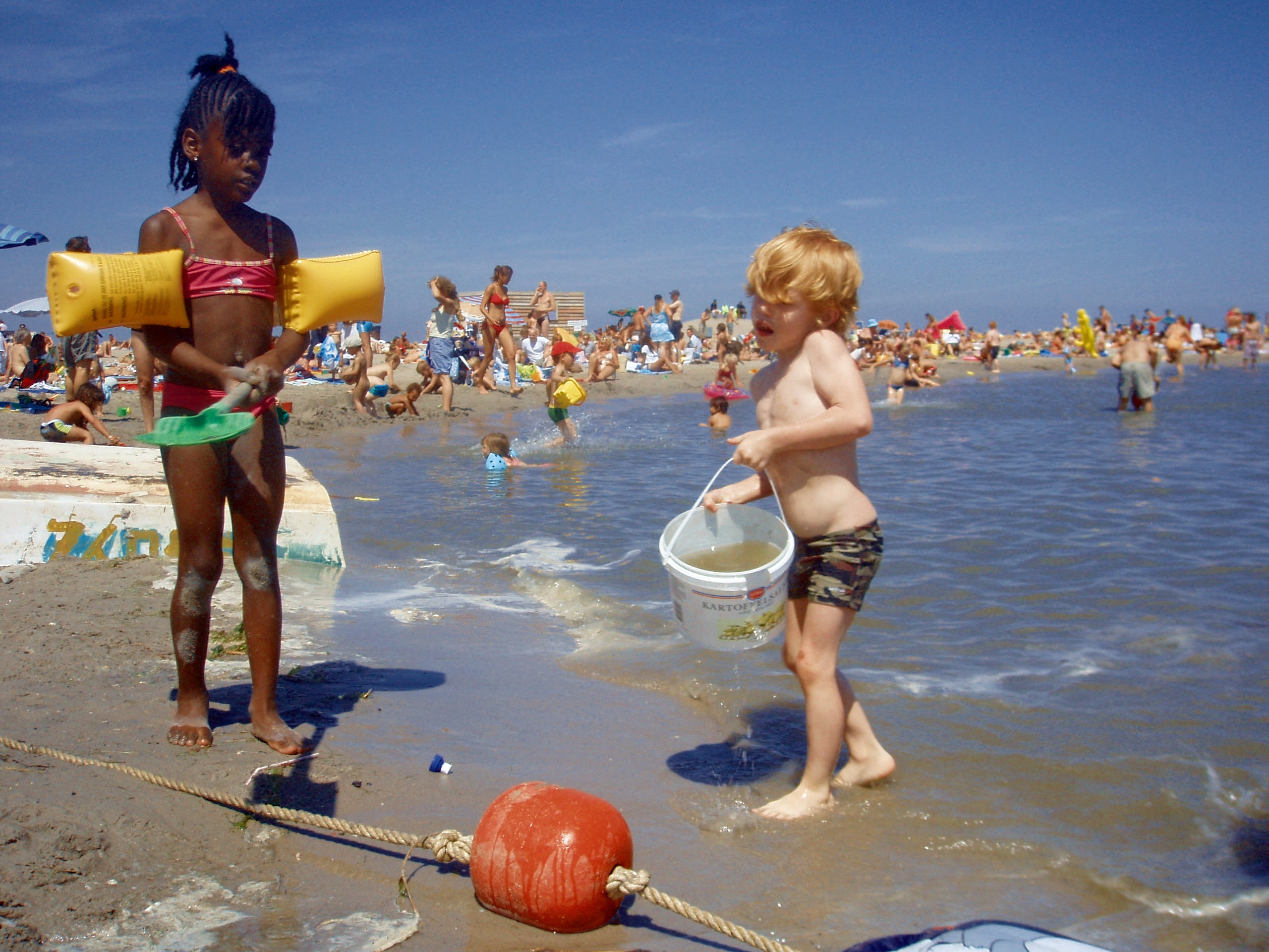 Children playing at the beach