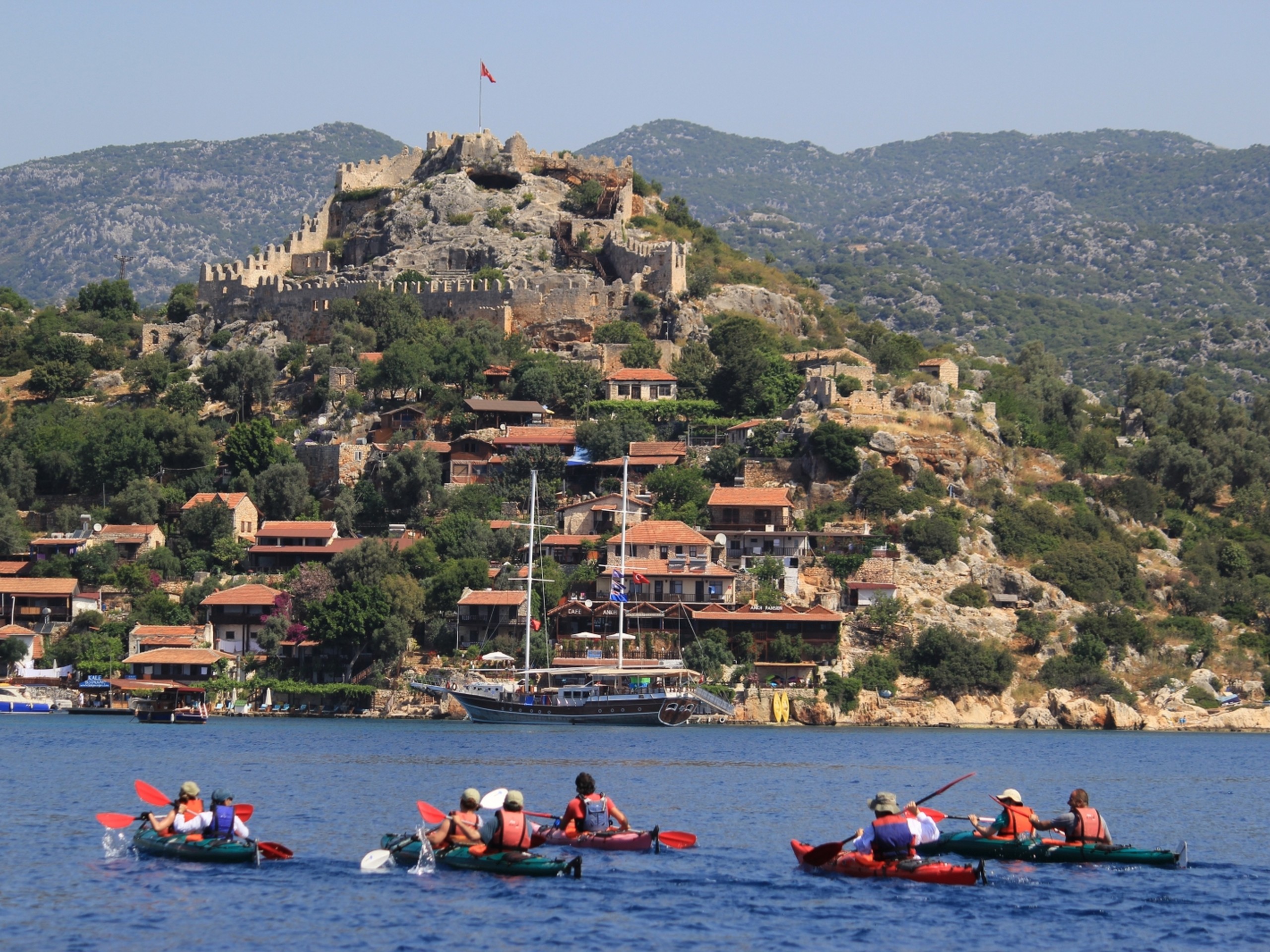 Group of Kayakers enjoying the views of Lycian coast