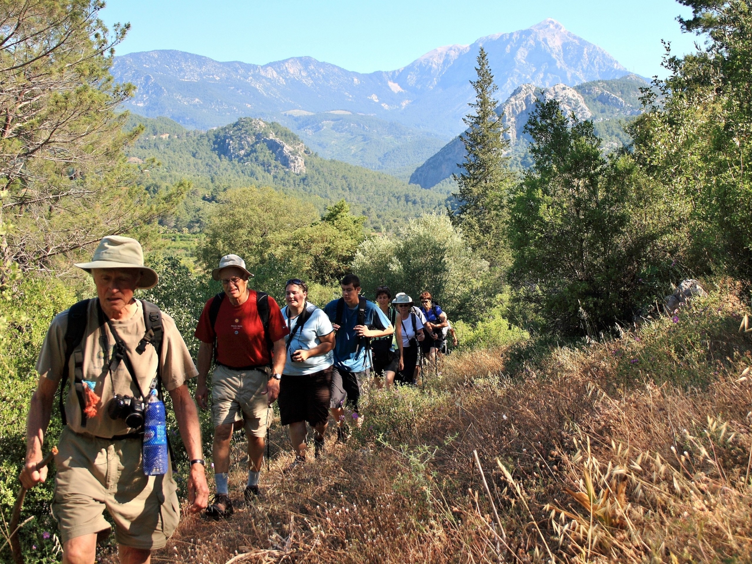 Guided group hiking in the Lycian mountains