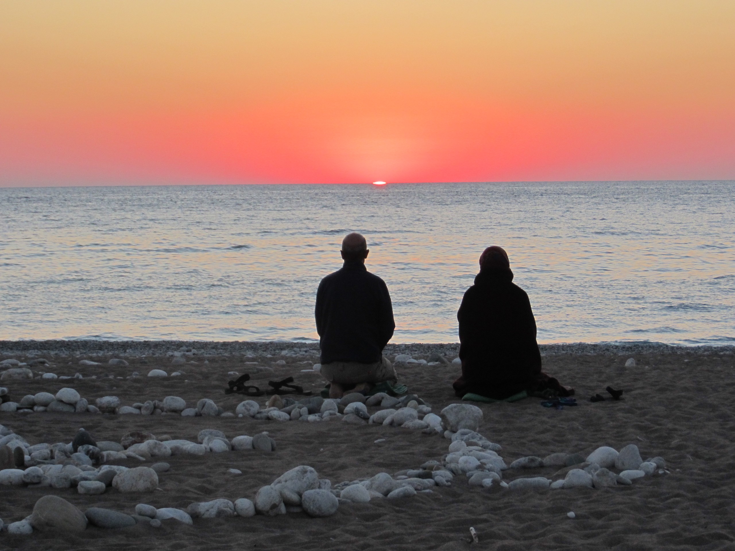 Couple watching the sunset in Lycia