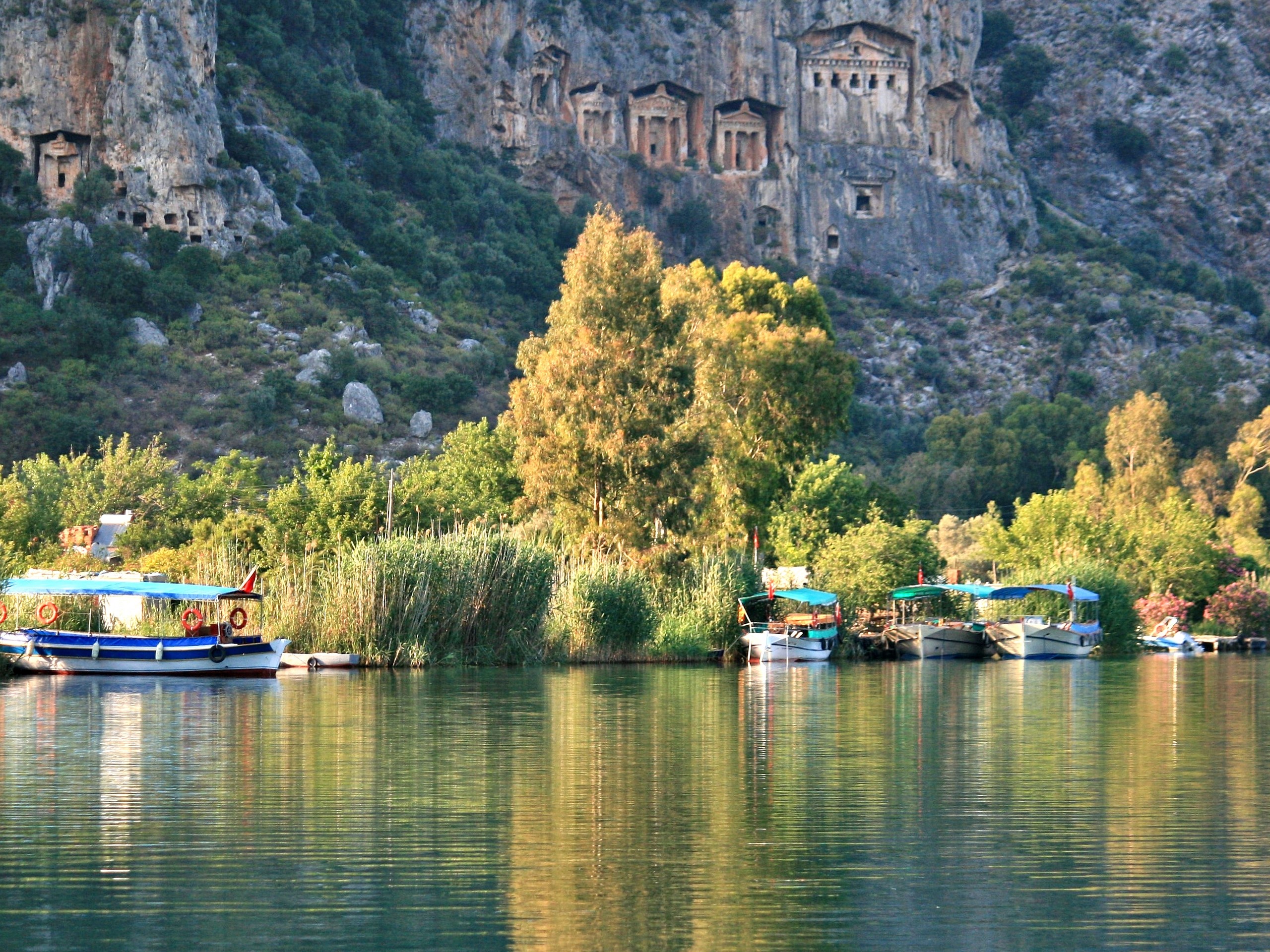 Lycian graveyard as seen from the water