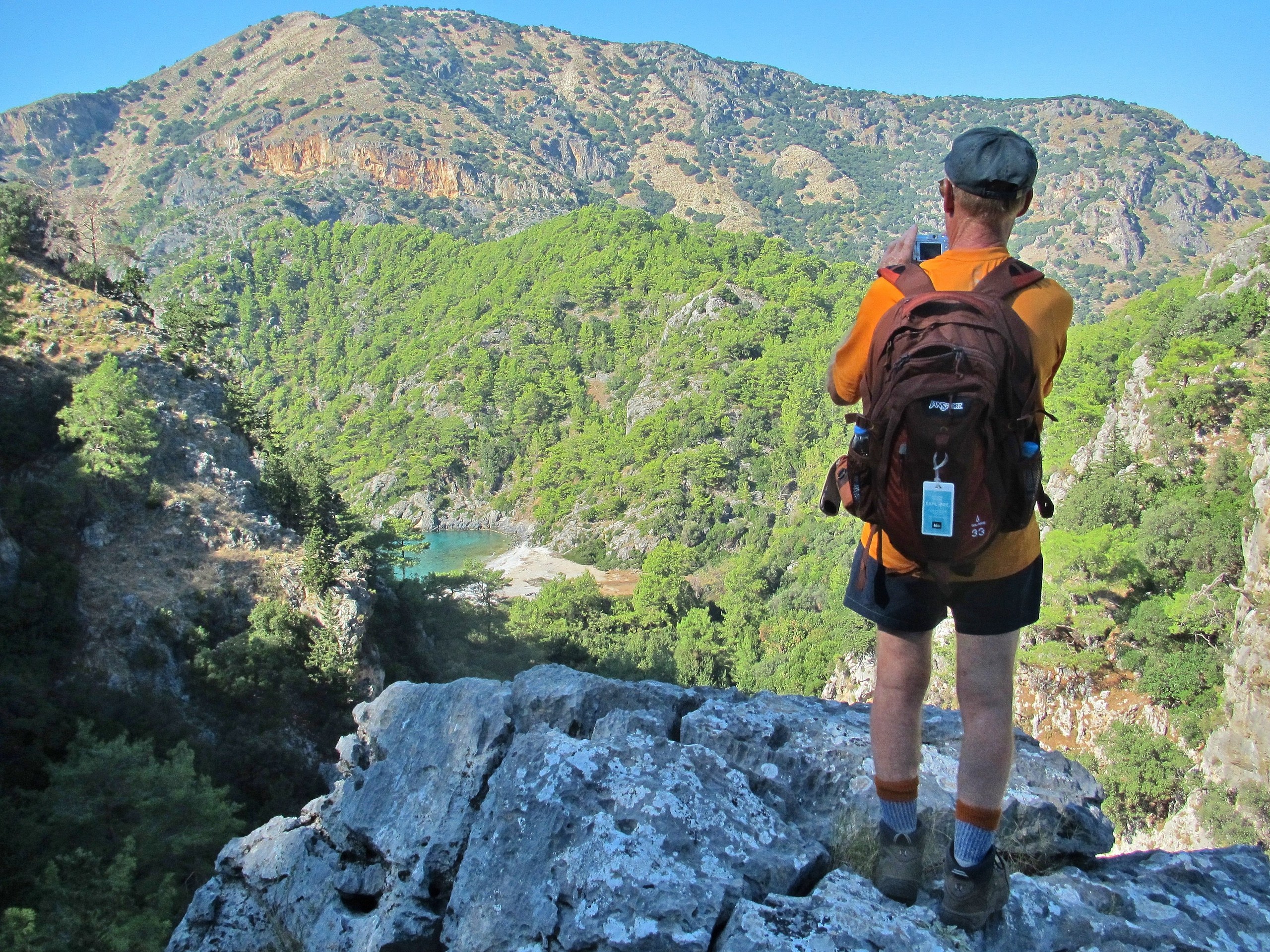 Hiker observing the Lycian mountains in Turkey