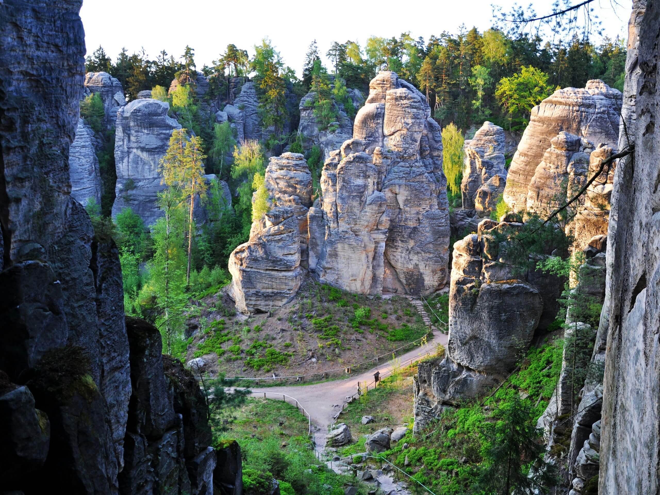 Walking among the rock formations in Bohemian Paradise
