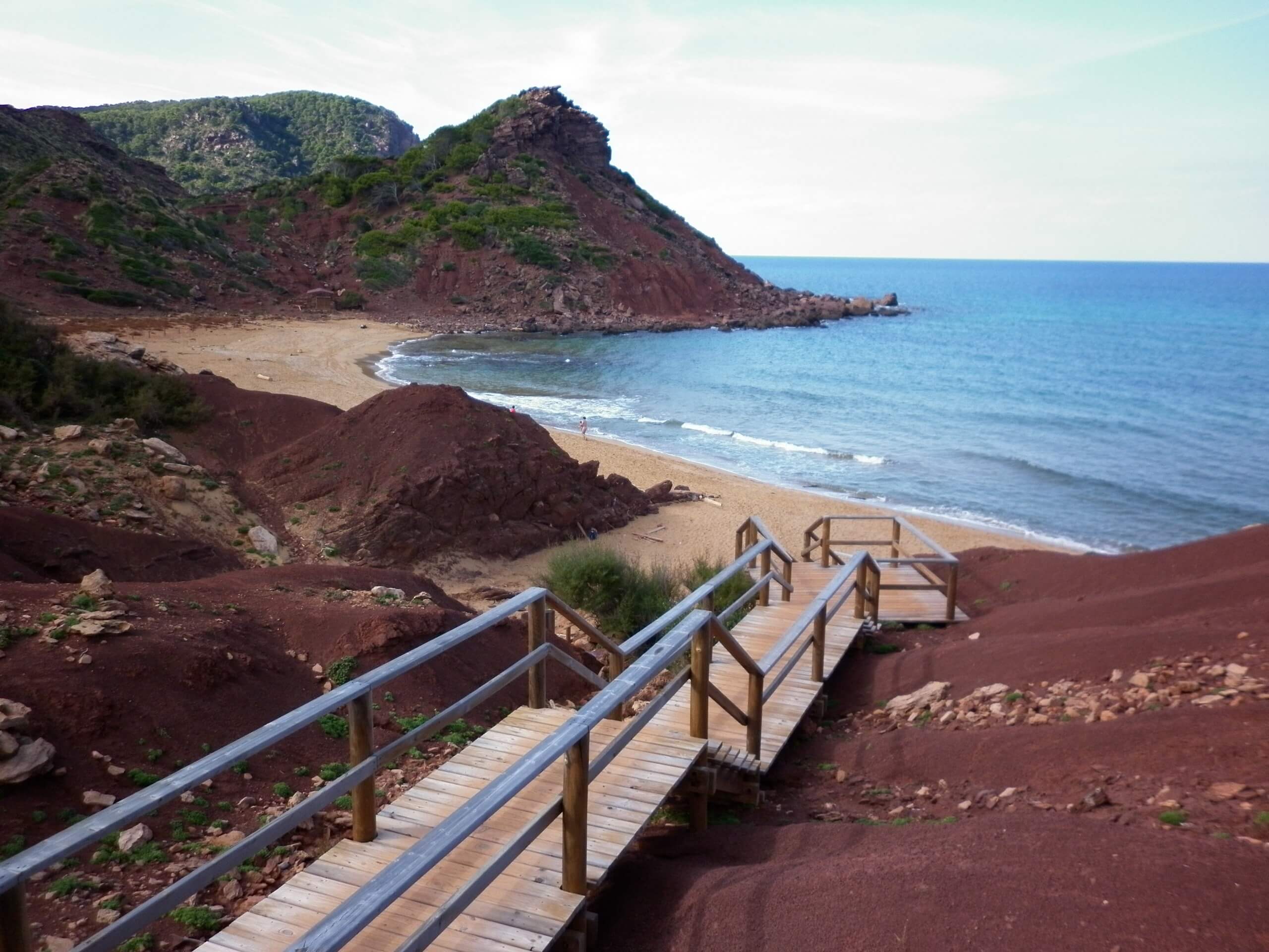Aproaching the red sand beach in Minorca