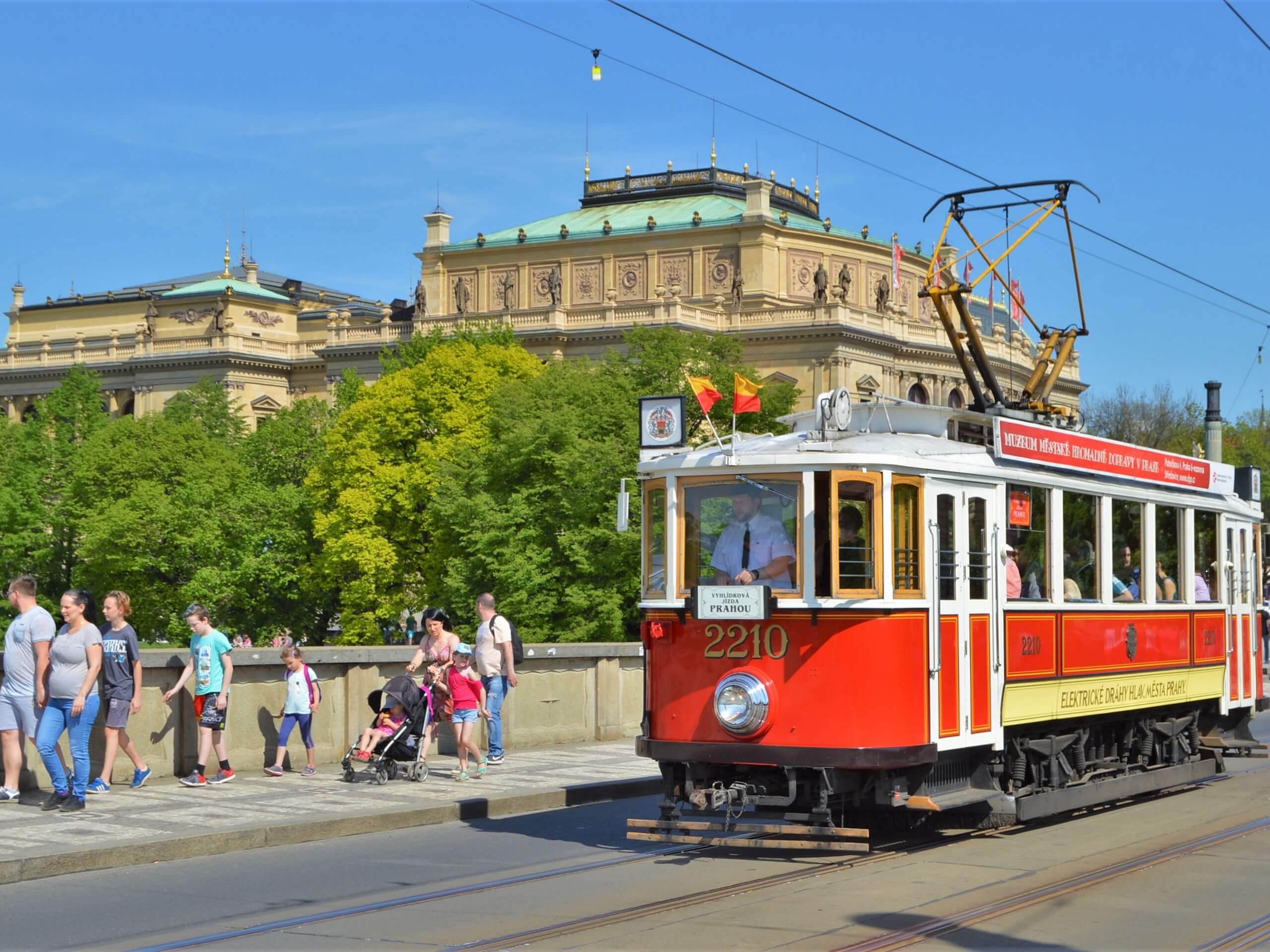 Historic tram in Prague centre