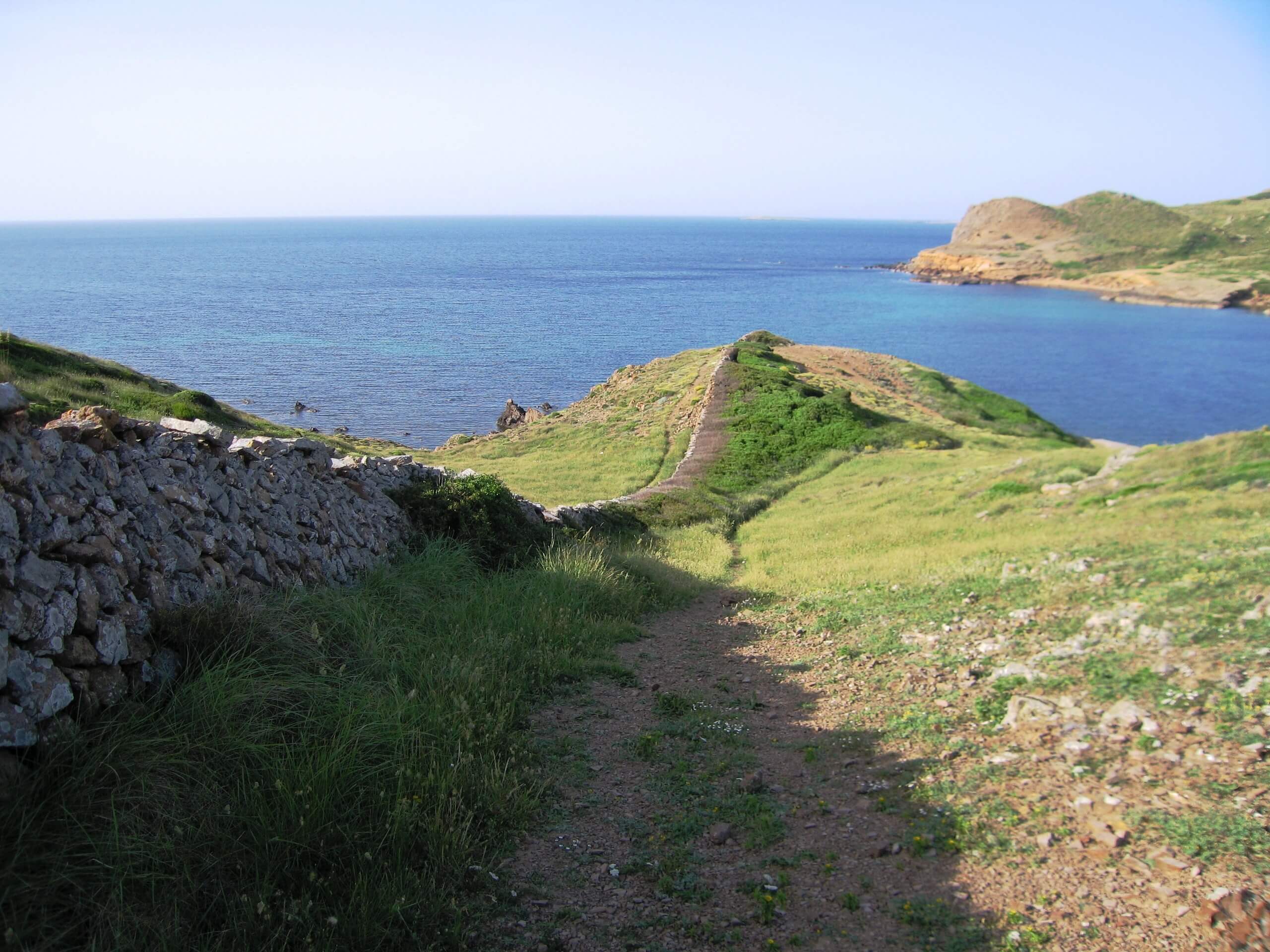 Binimela Cala Pregonda walking path along the Balearic Sea