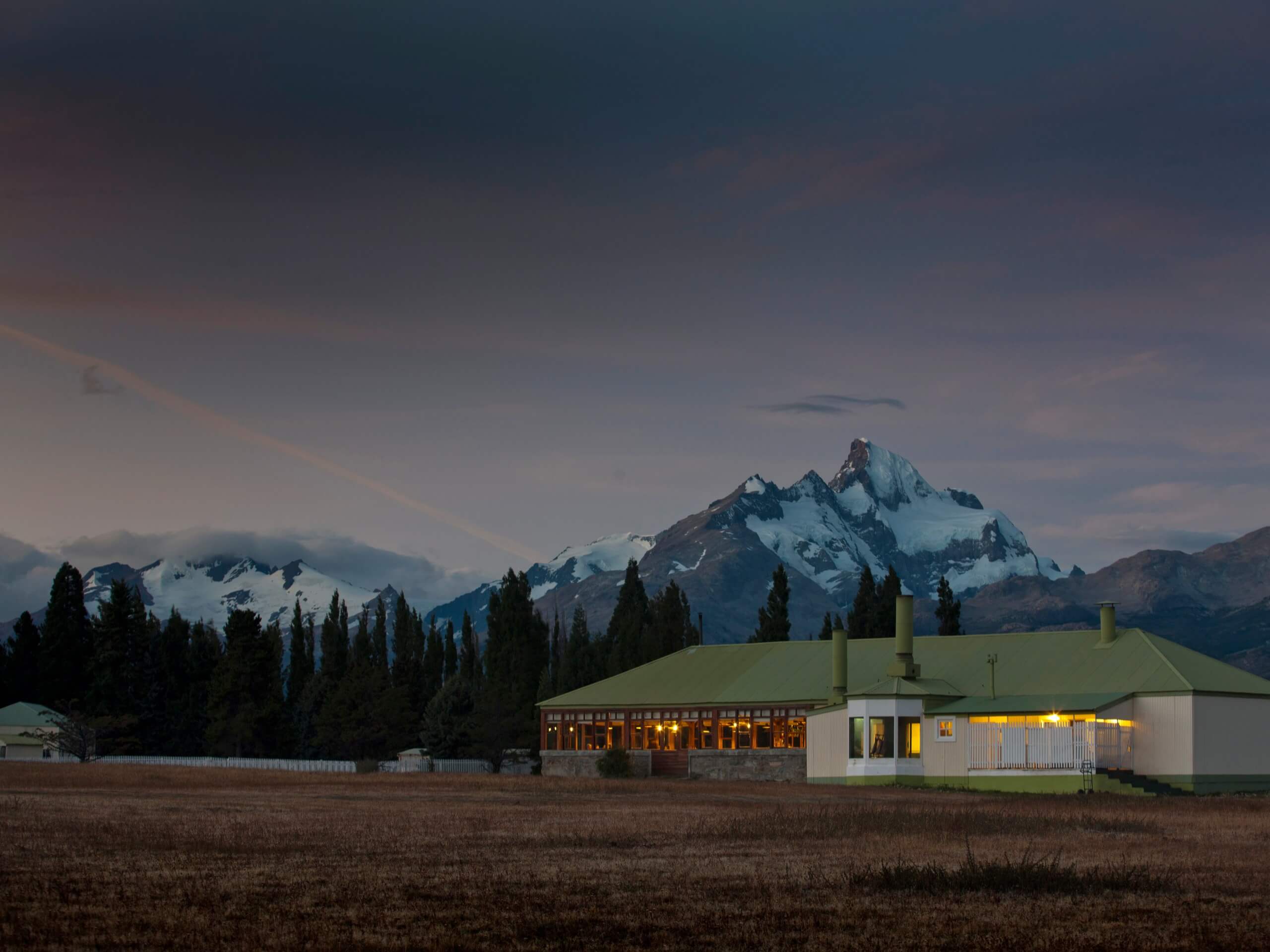 Estancia Cristina during the sunset