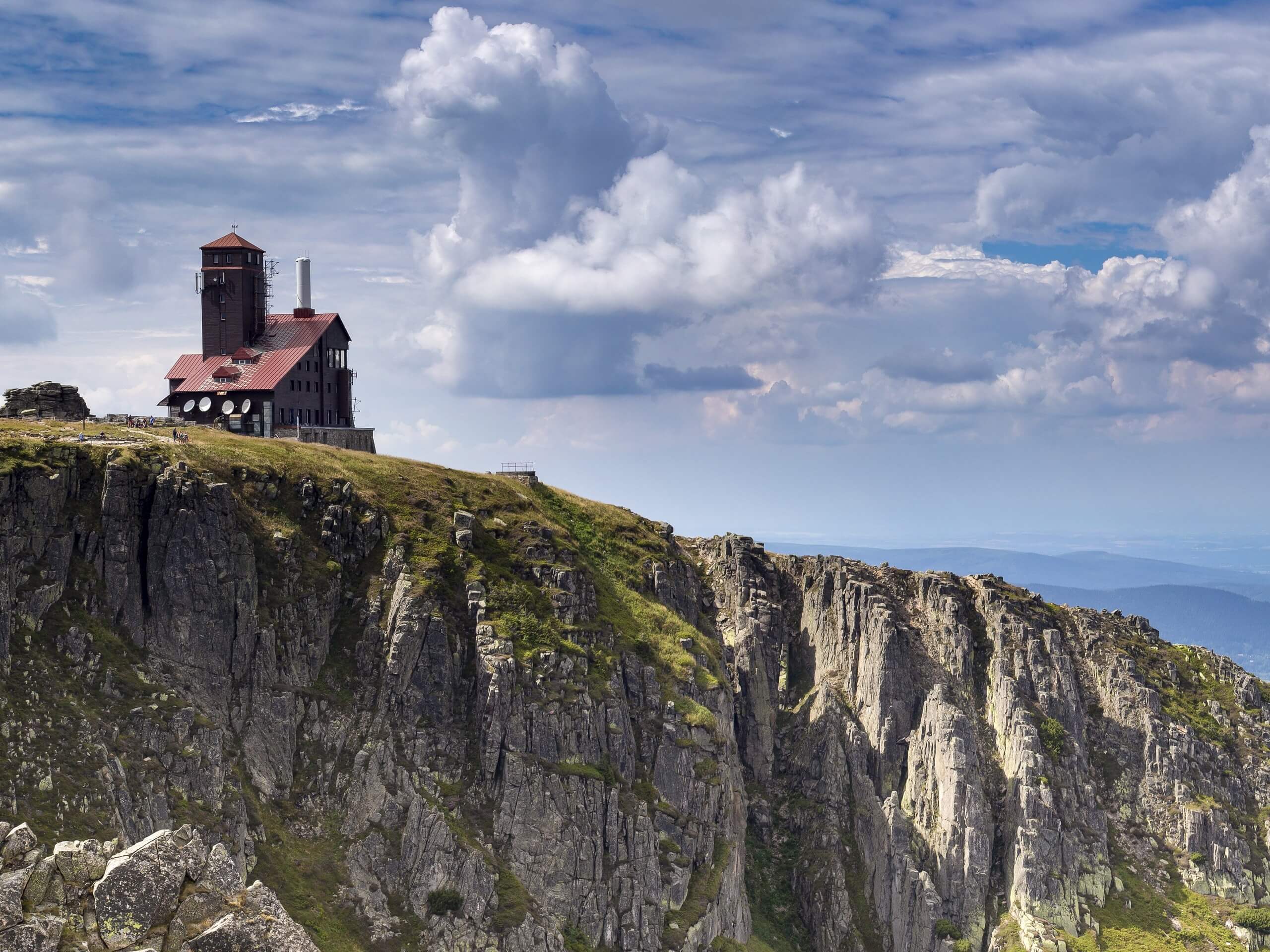 Cliff and the building in Krknose Mountains