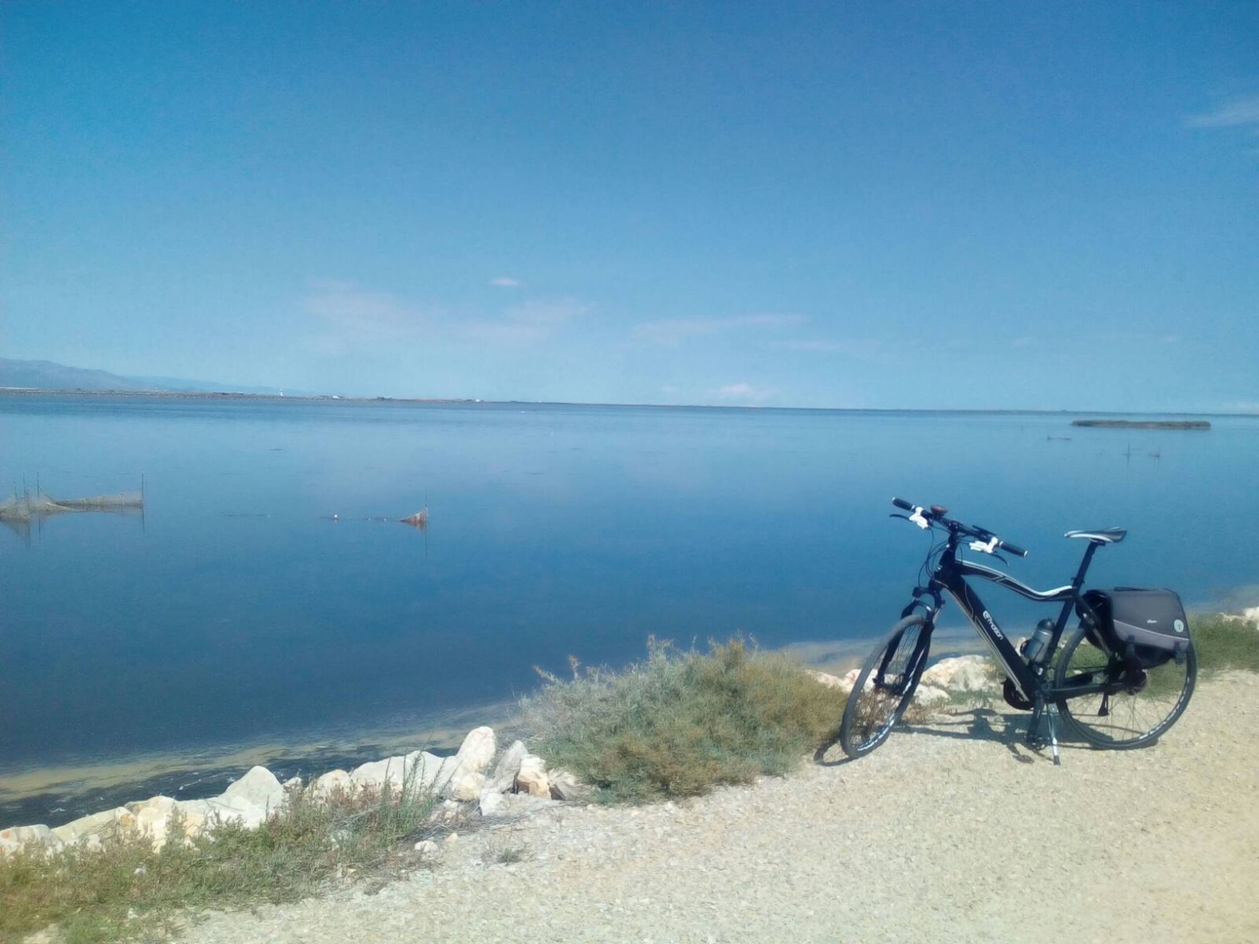 Bike parked near the coast of Spain