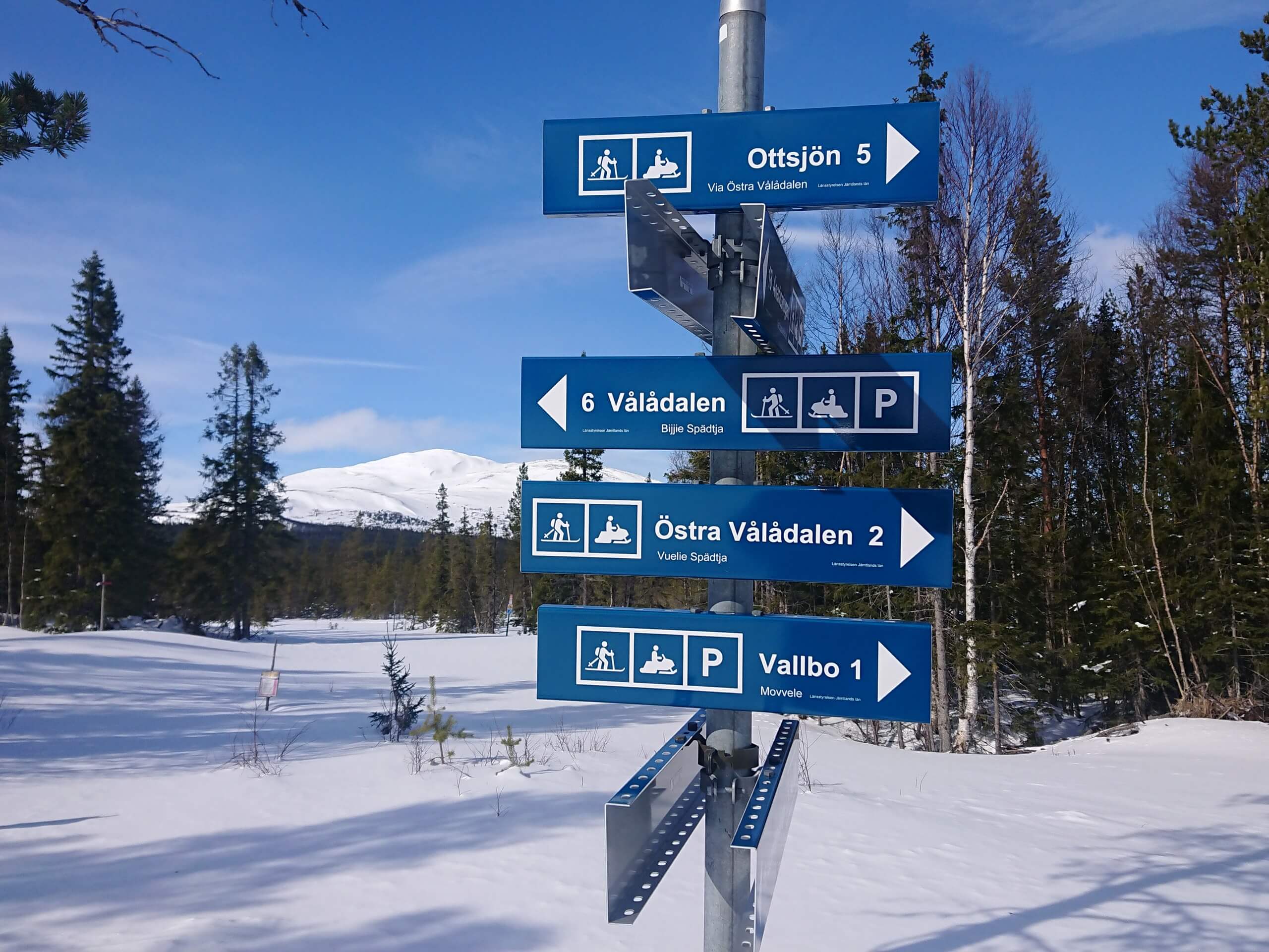 Cross country skiing waypoints in Sweden