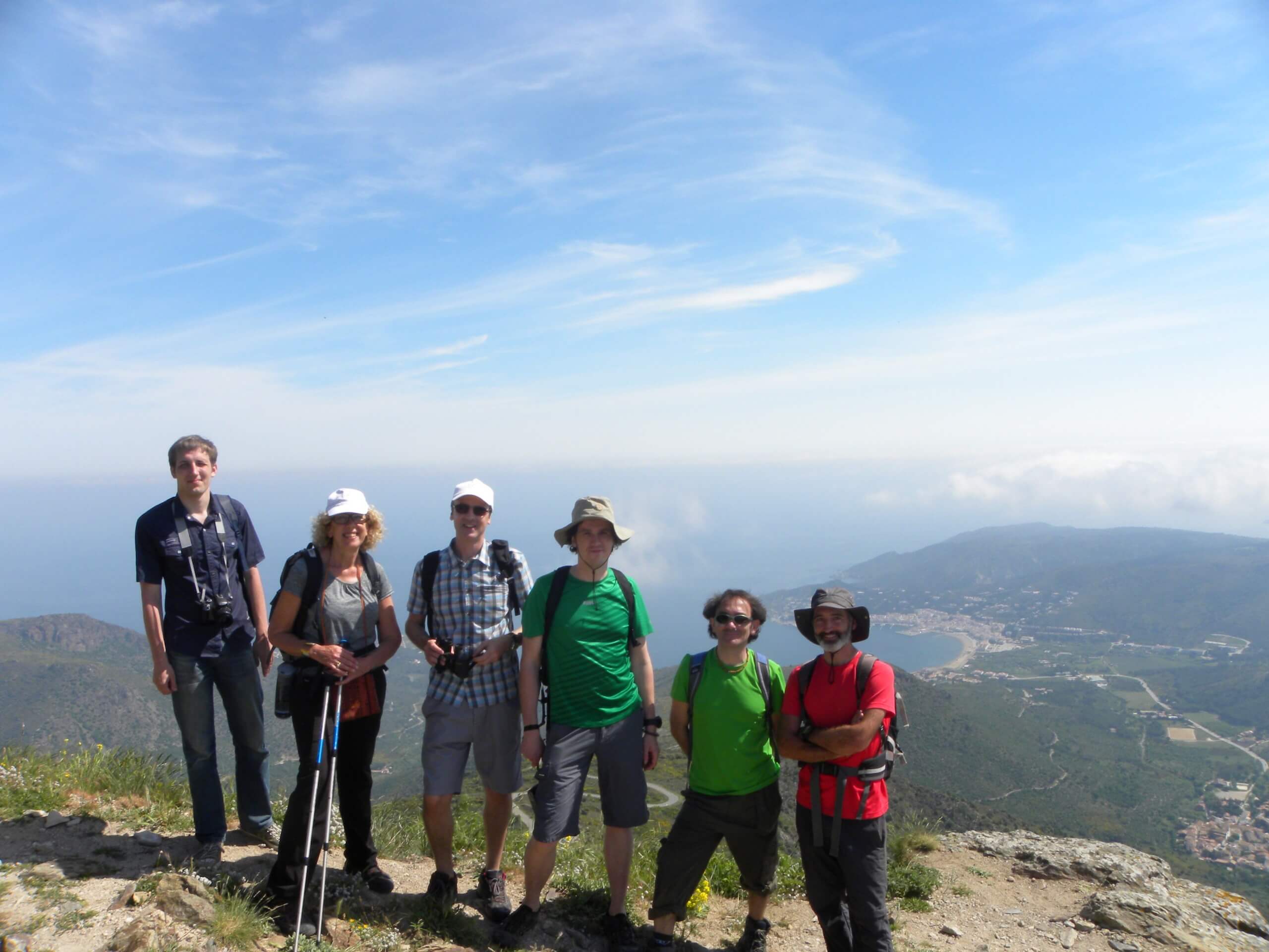 Group of hikers posing in Costa Brava