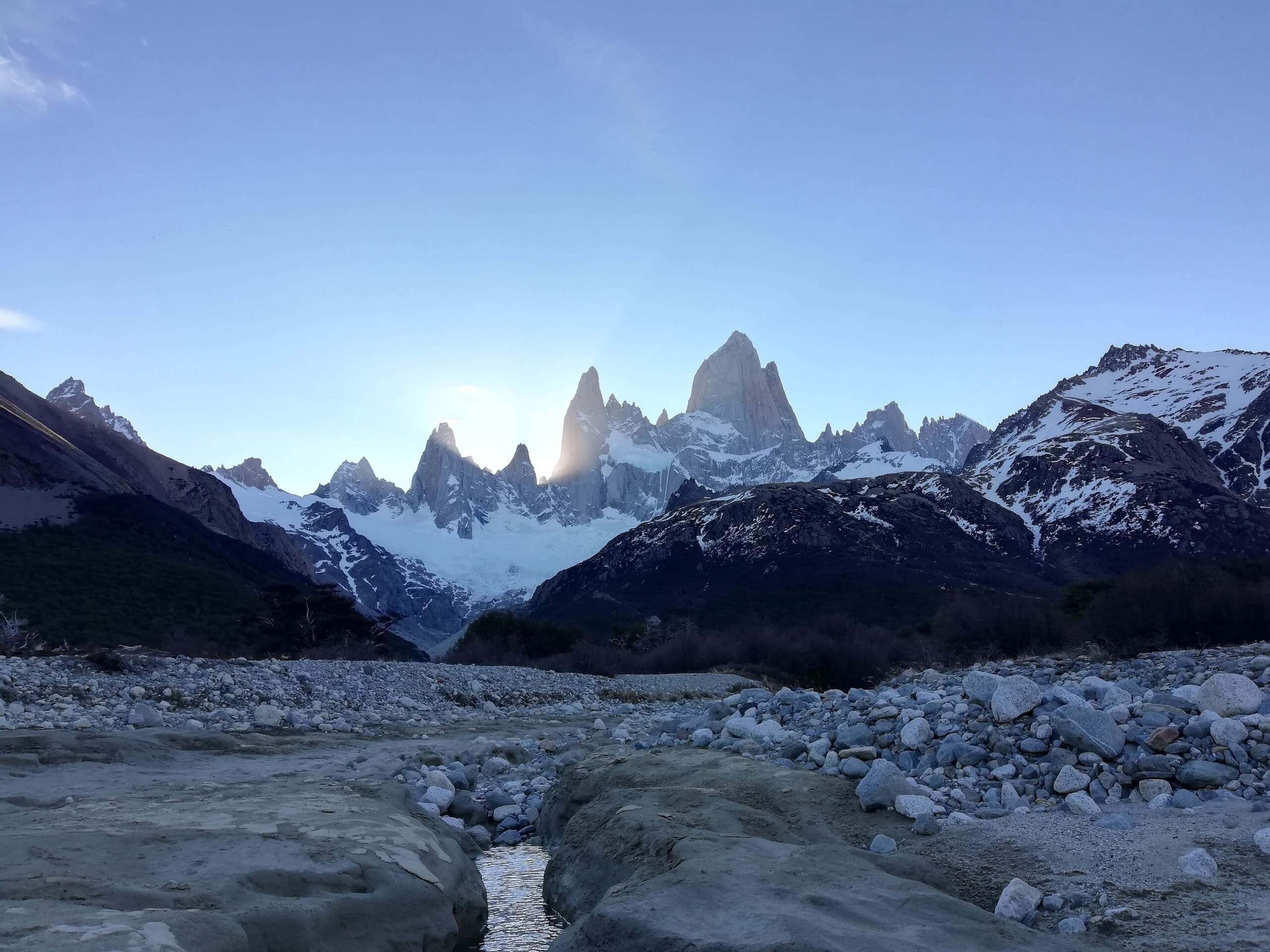 Beautiful peaks in Patagonia before the sunset