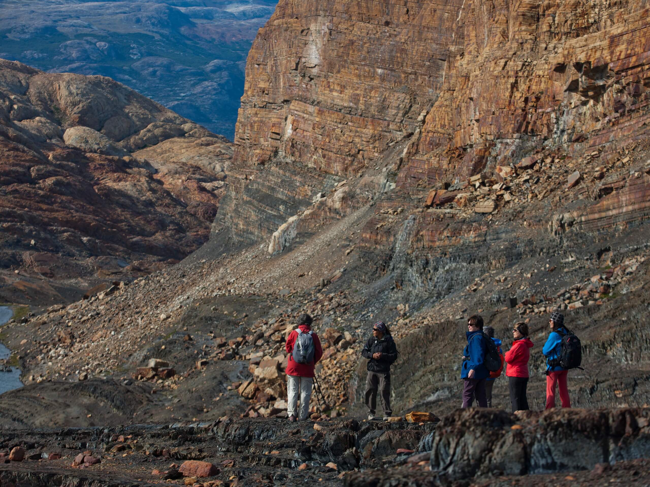 Group of hikers on a route near Estancia Cristina