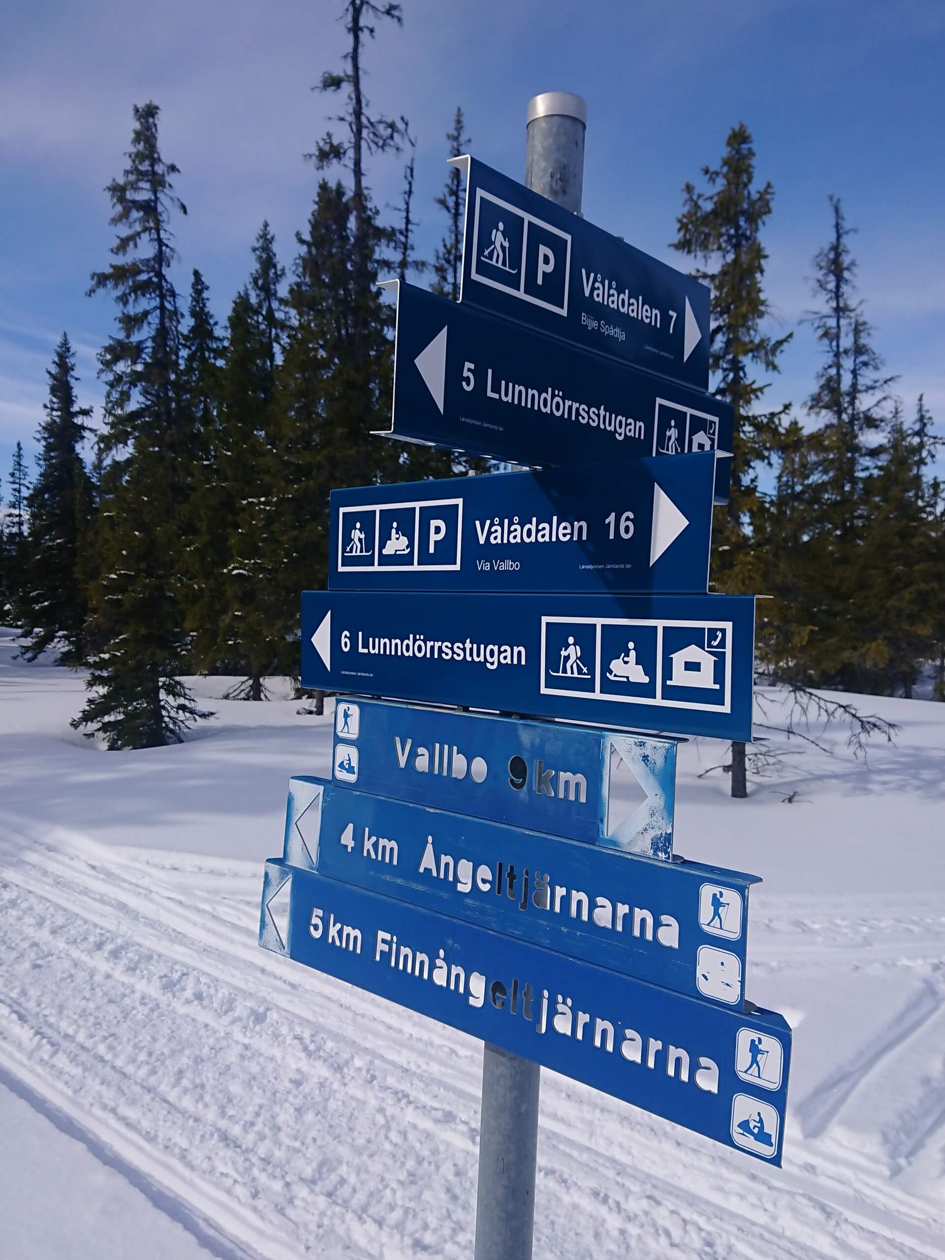 Waypoints in Sweden during the winter