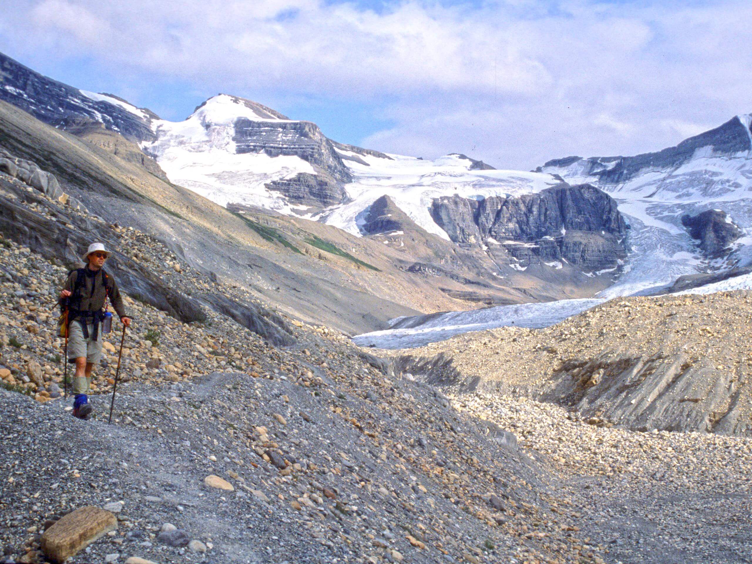 Hiker near Robson Glacier