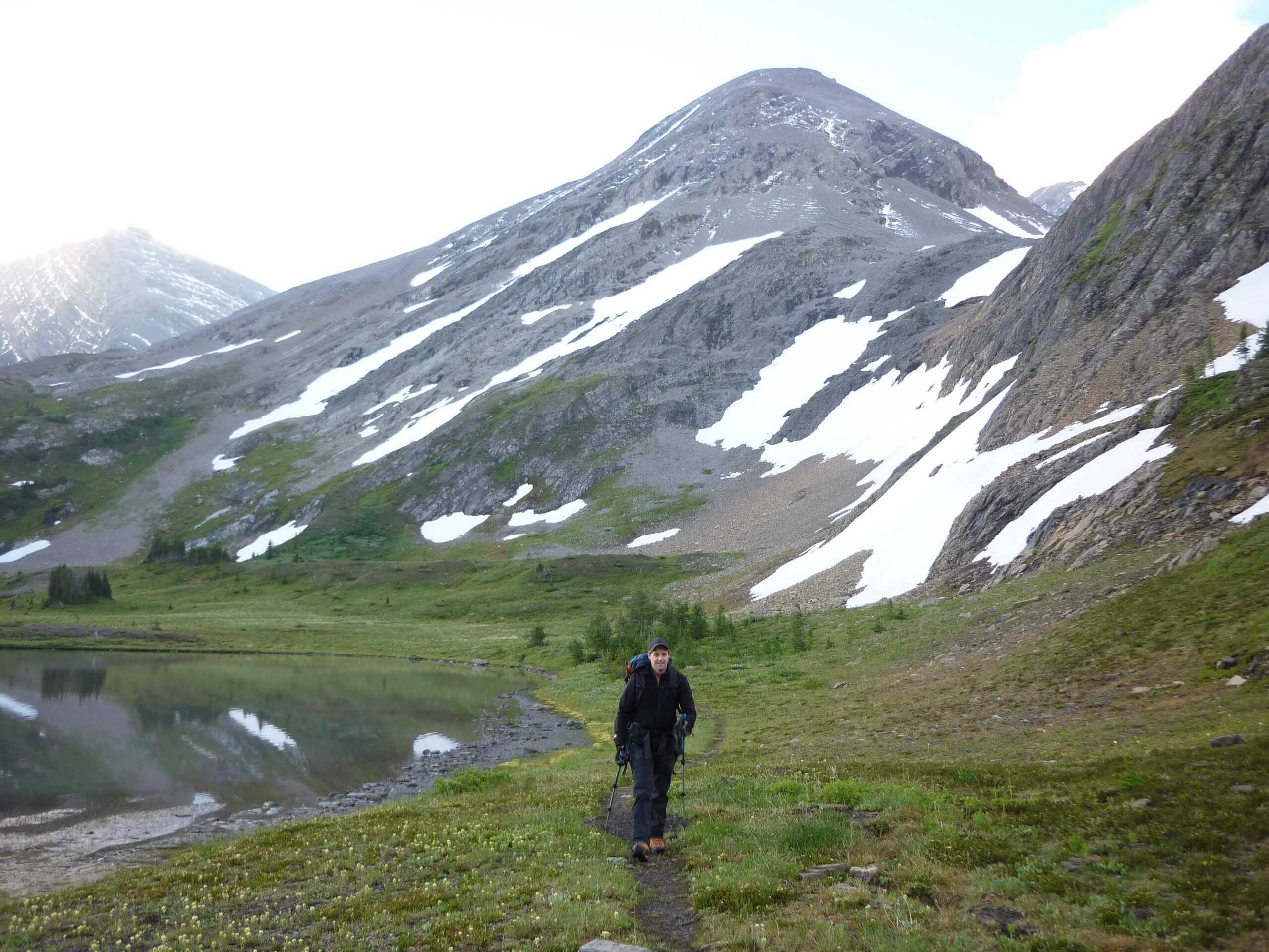 Hiker near Turbine Canyon in Kananaskis