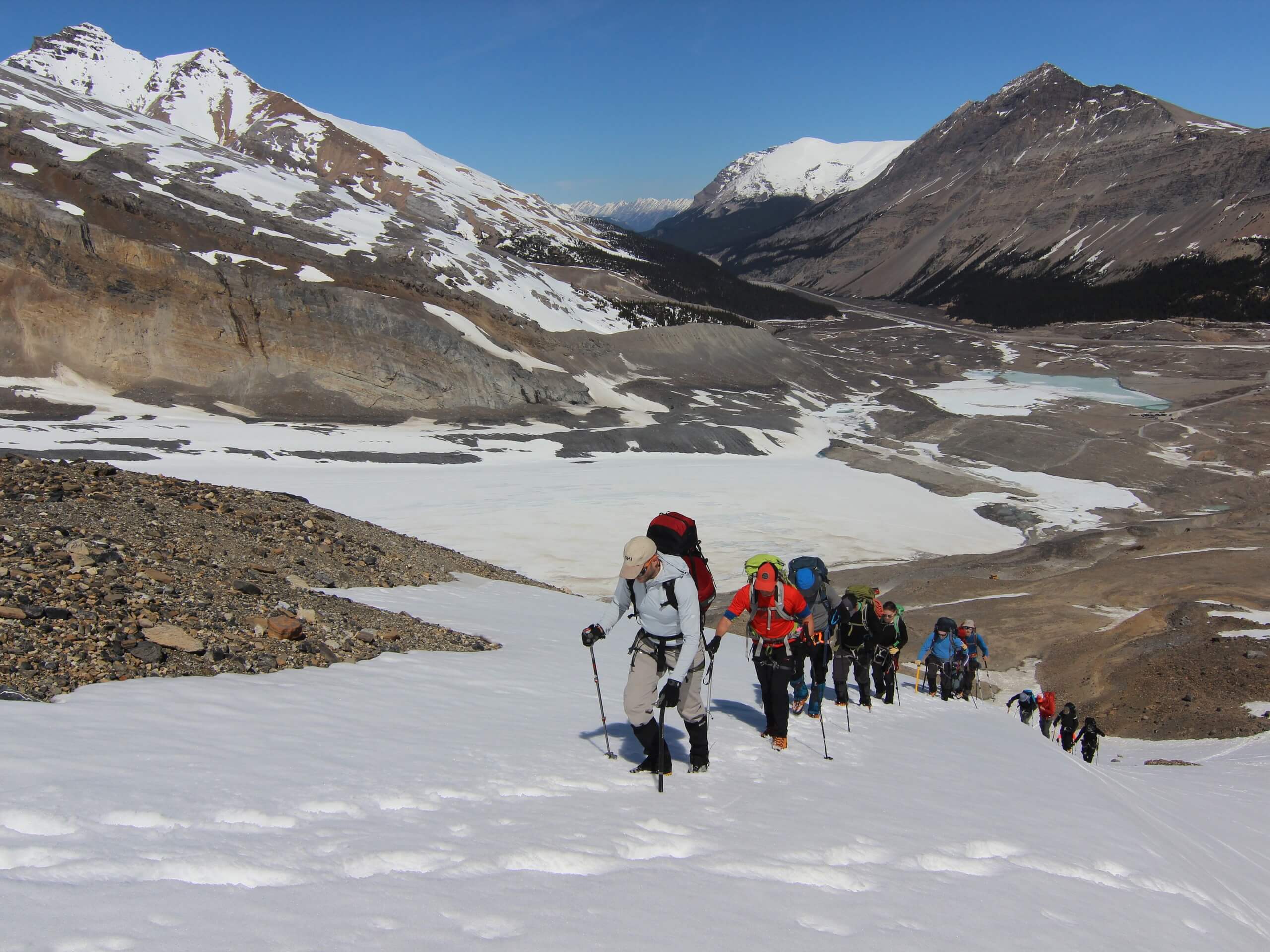 Walking with a guided group in the Athabasca Region