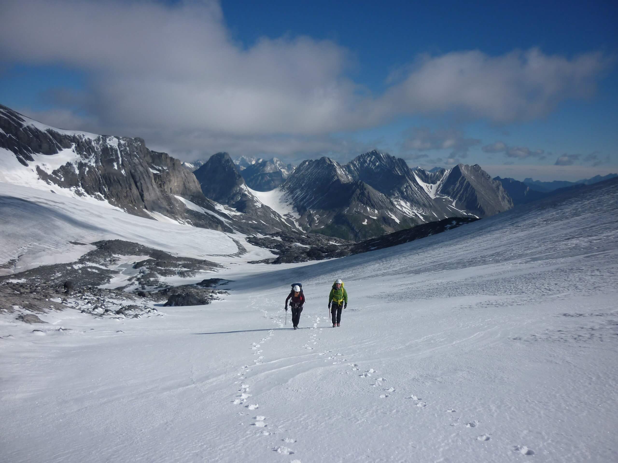 Tho hikers ascending on Mt Joffre, Kananaskis