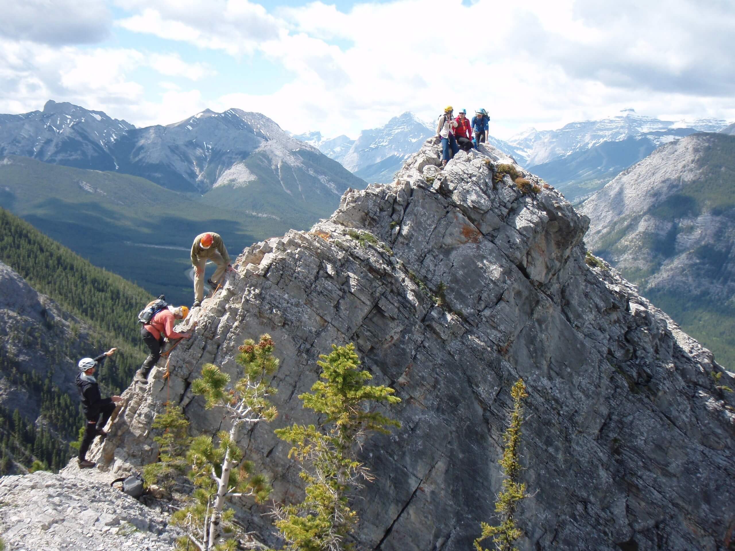 Ascending the peak while on scrambling course