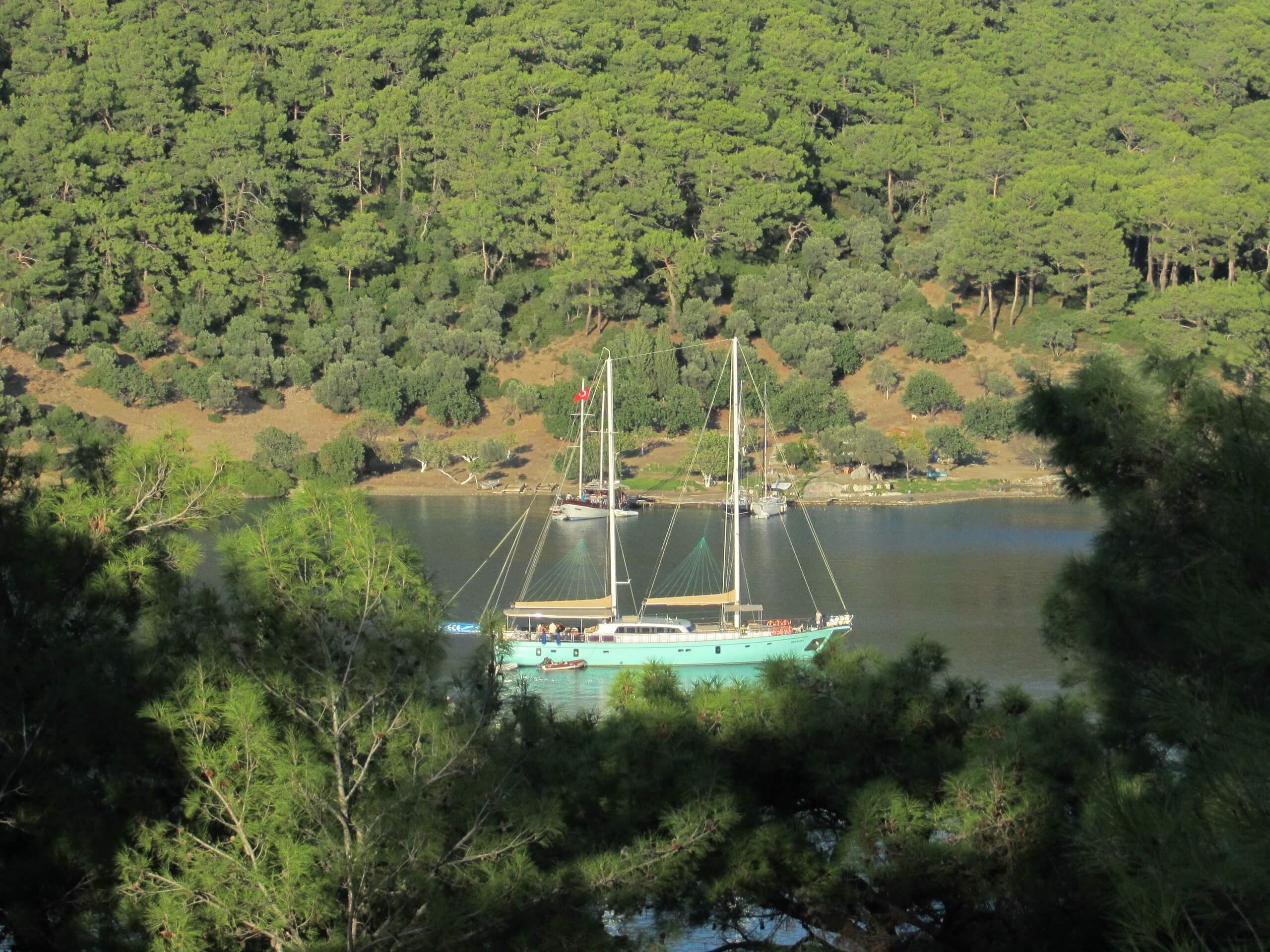 Gullet in a bay (Turkey)