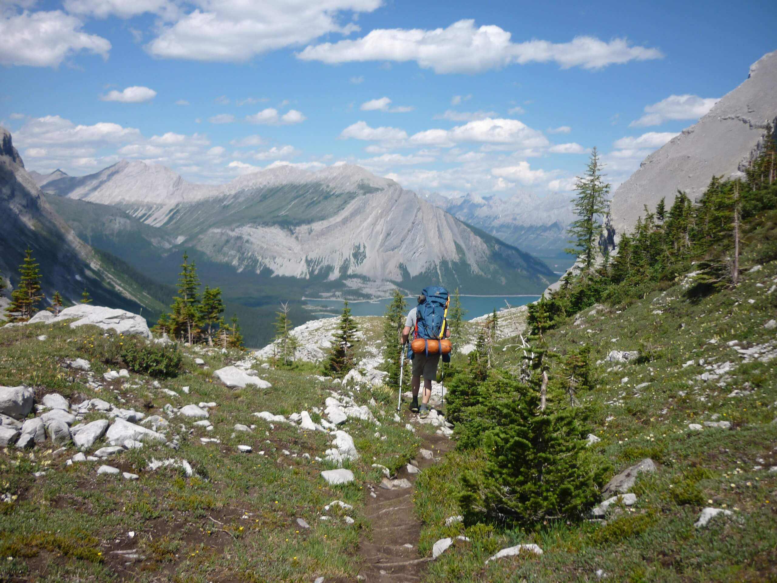 Walking in alpine valley of Kananaskis