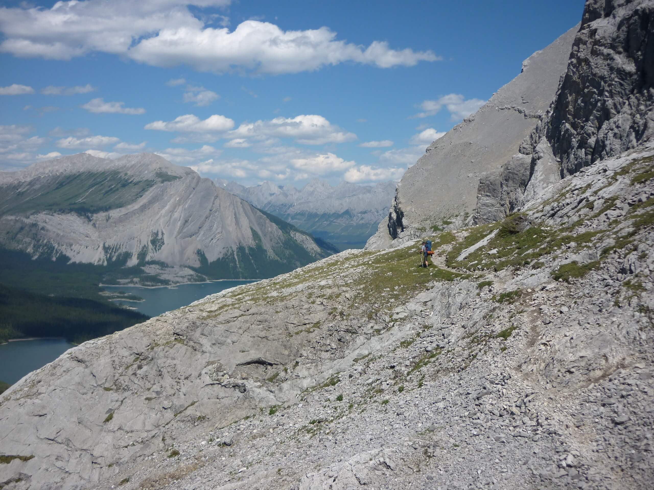 Trail along the Northover Peak with Three Isles Lake below