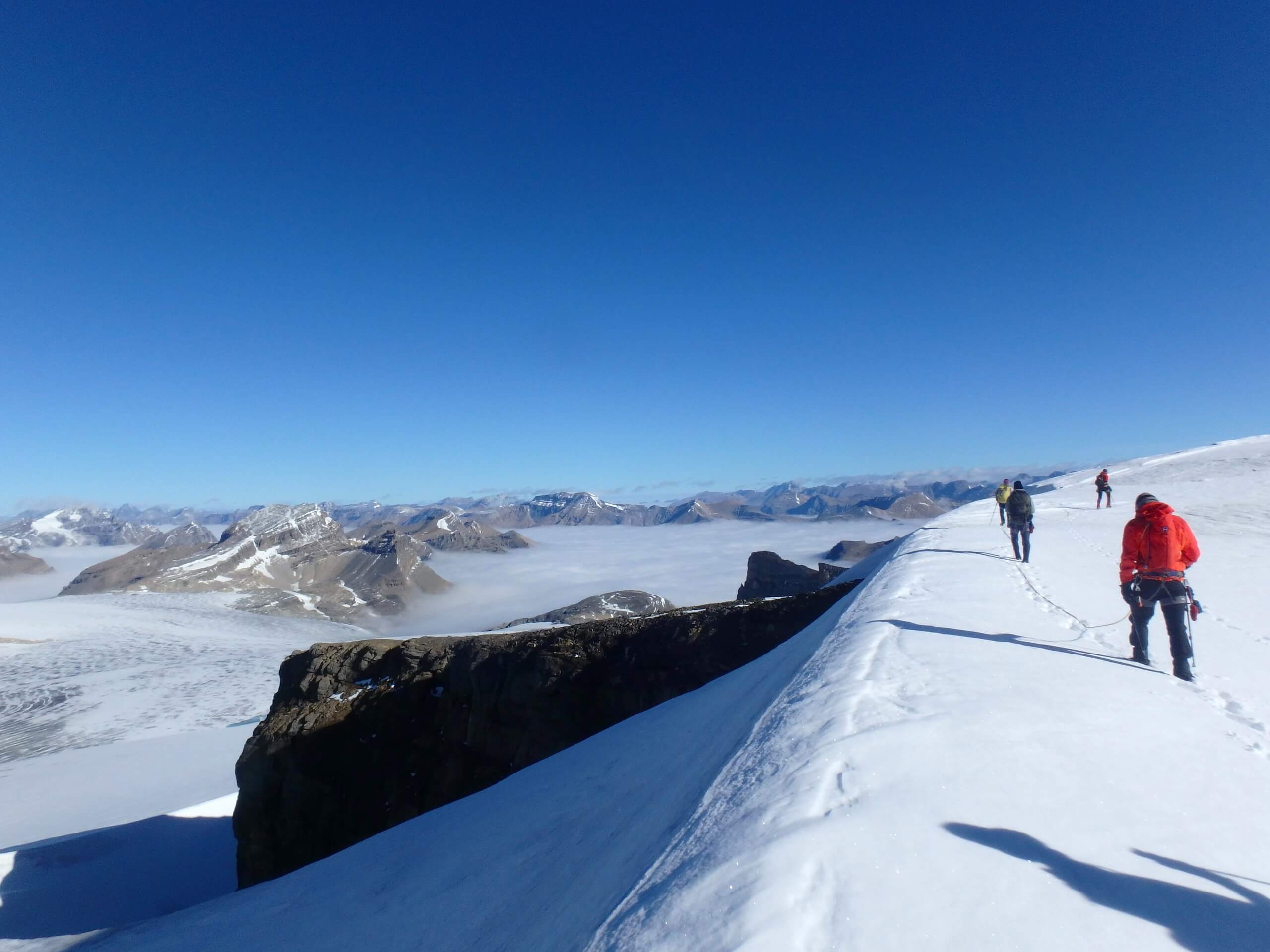 Group of hikers on Wapta Icefield