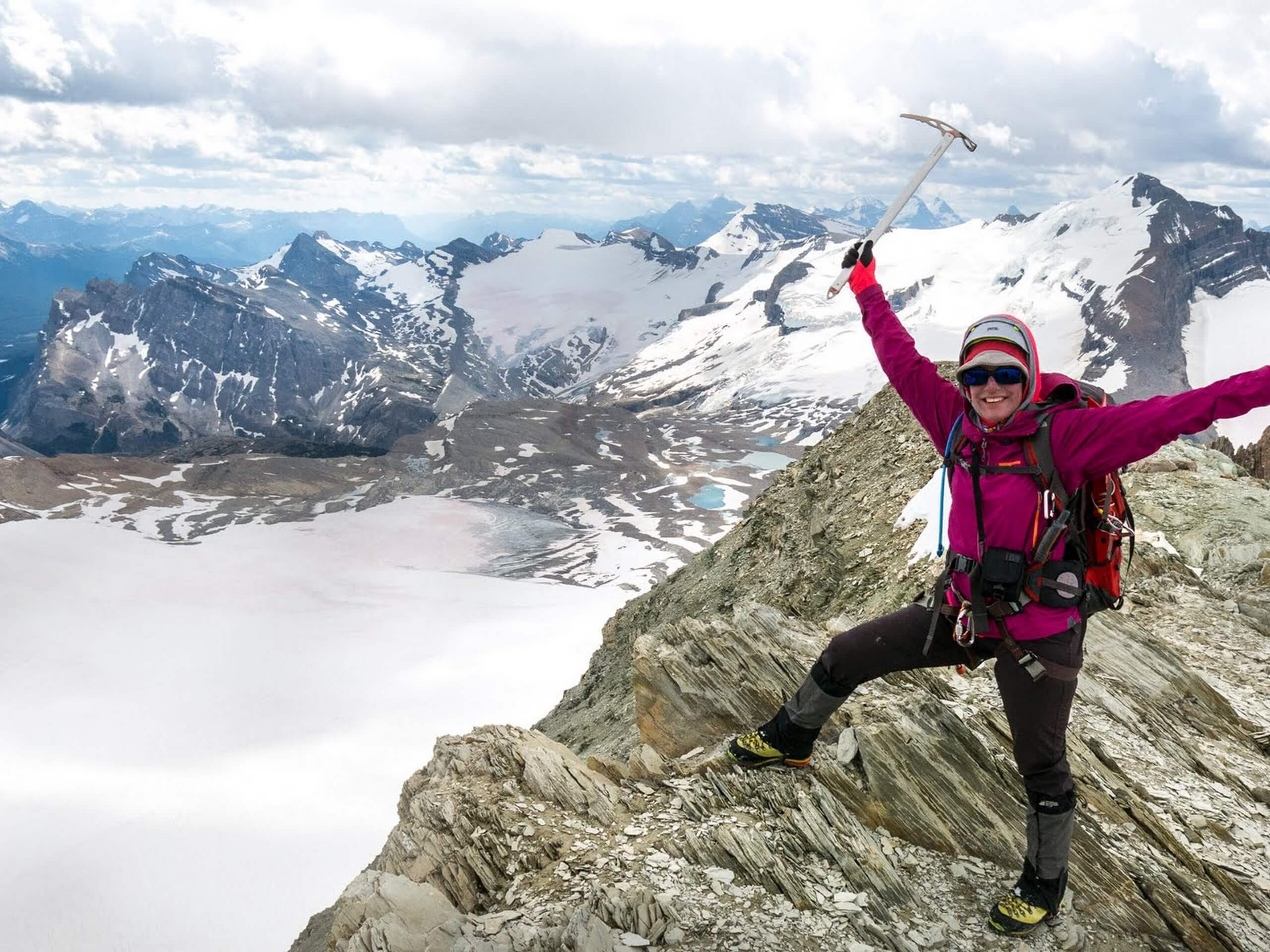 Lady posing on Mount Olive summit