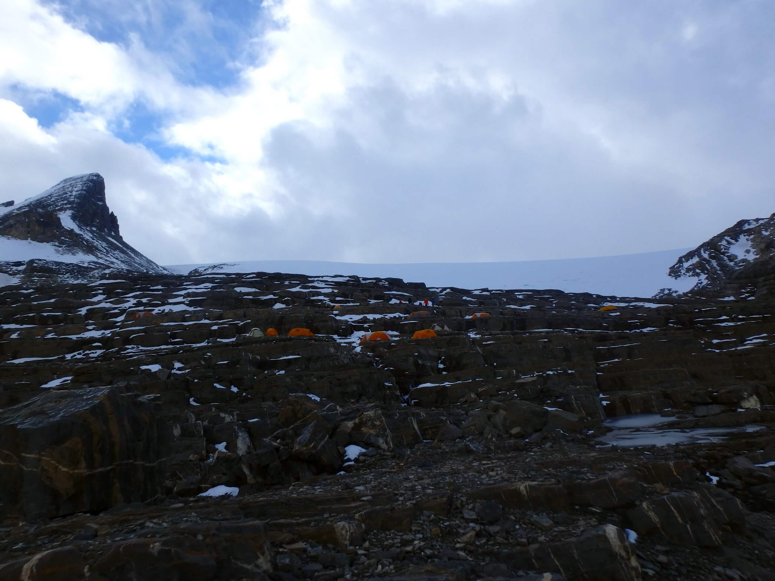 Camping above the clouds in Banff, near Wapta Icefield