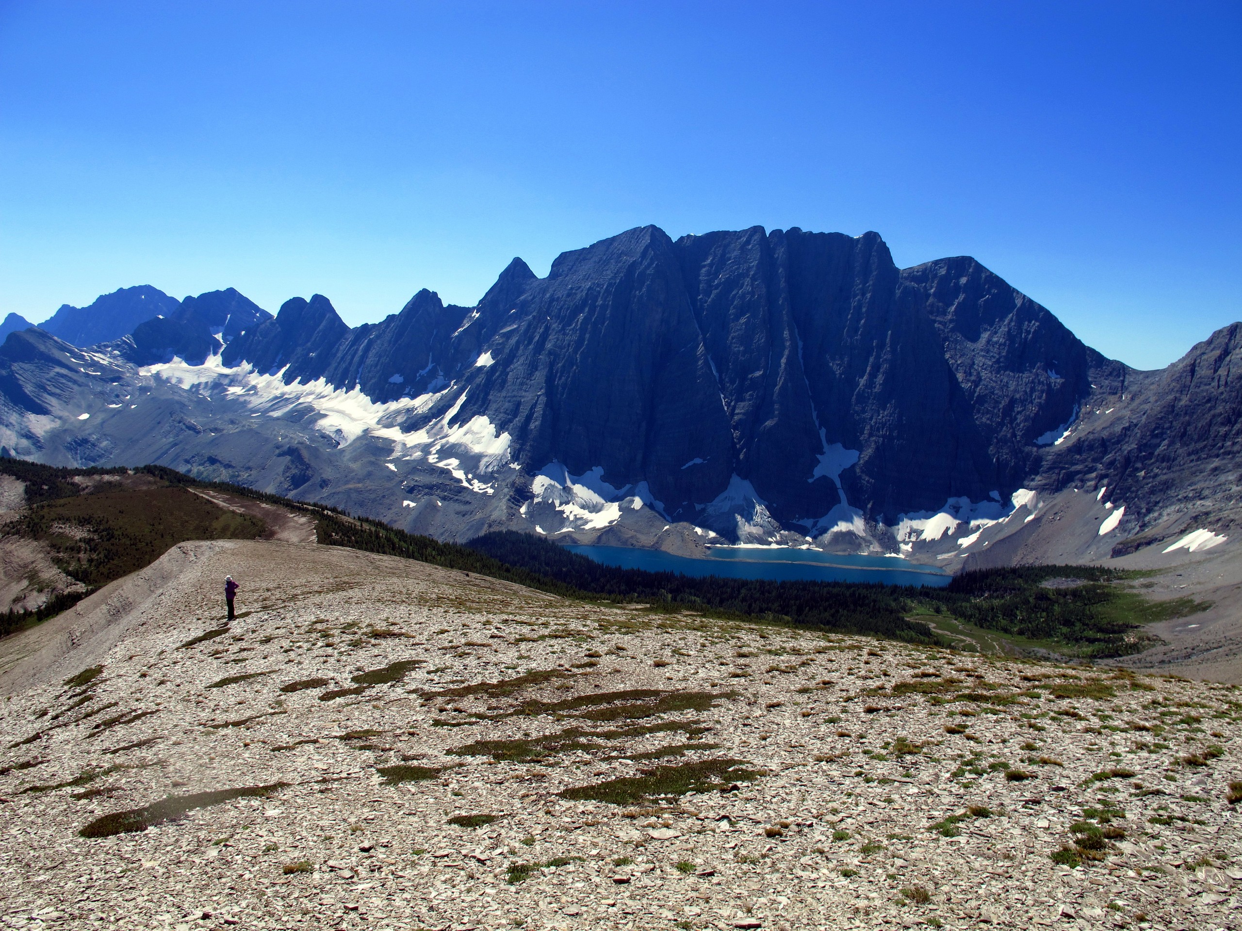 Floe Lake as seen from the above