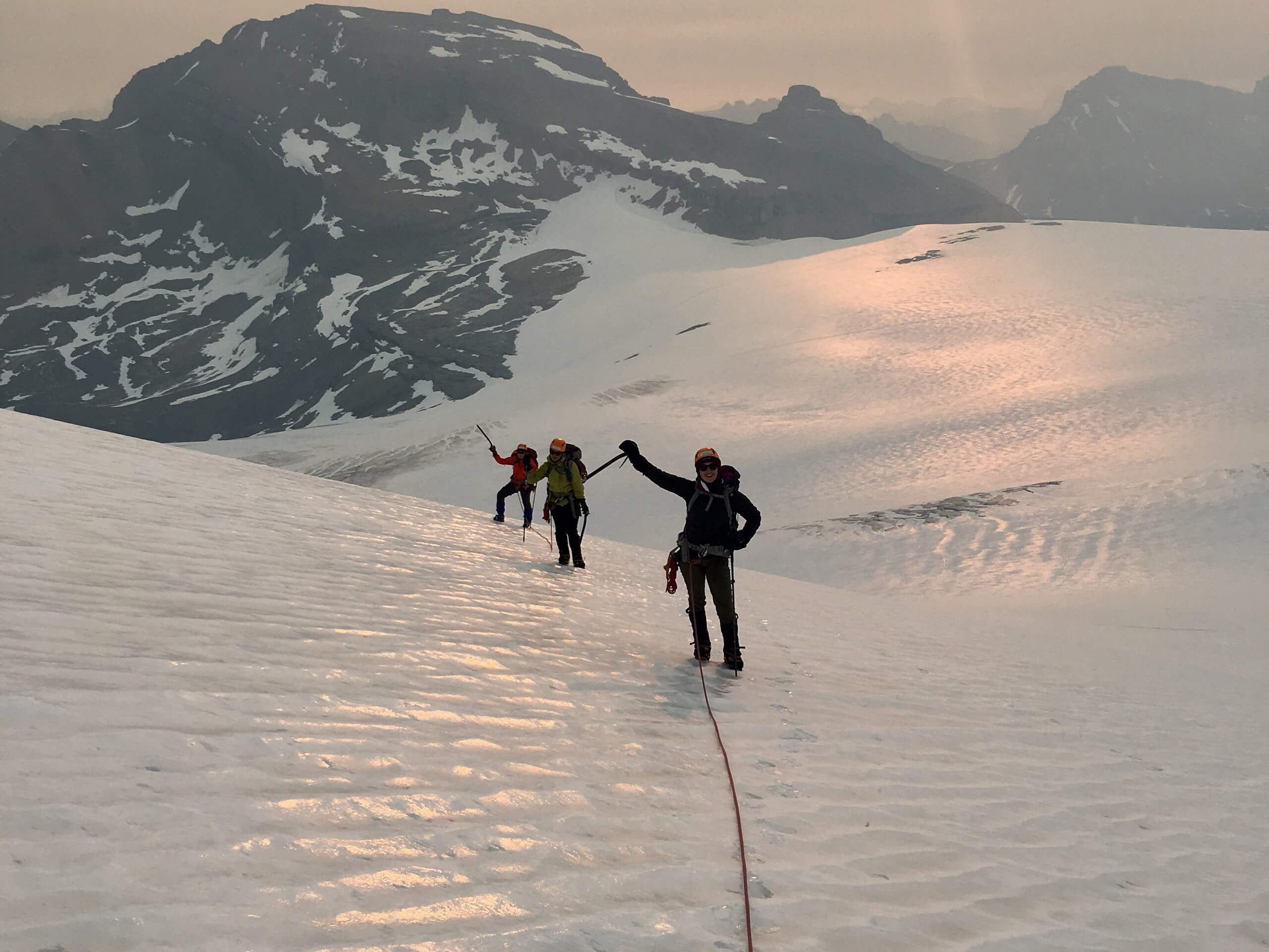 Hiking with group of the ladies in Wapta