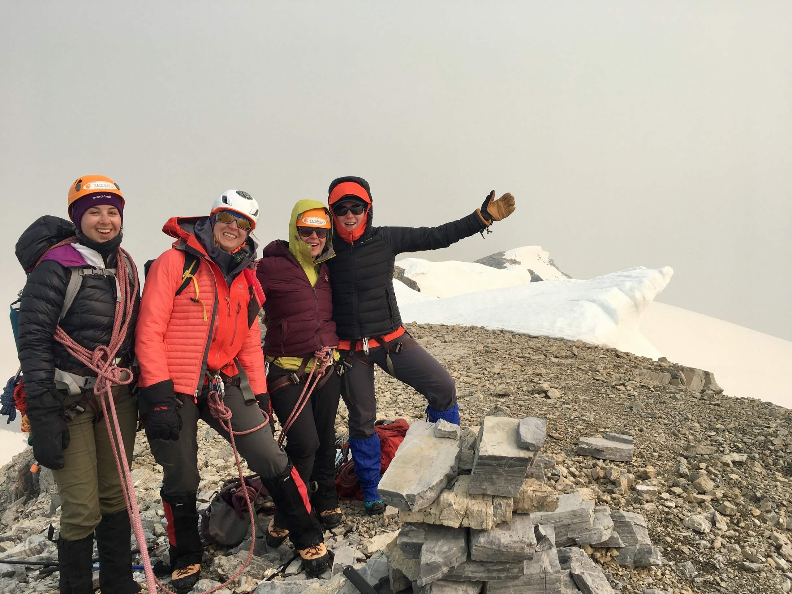 Four ladies on a mountain climing tour