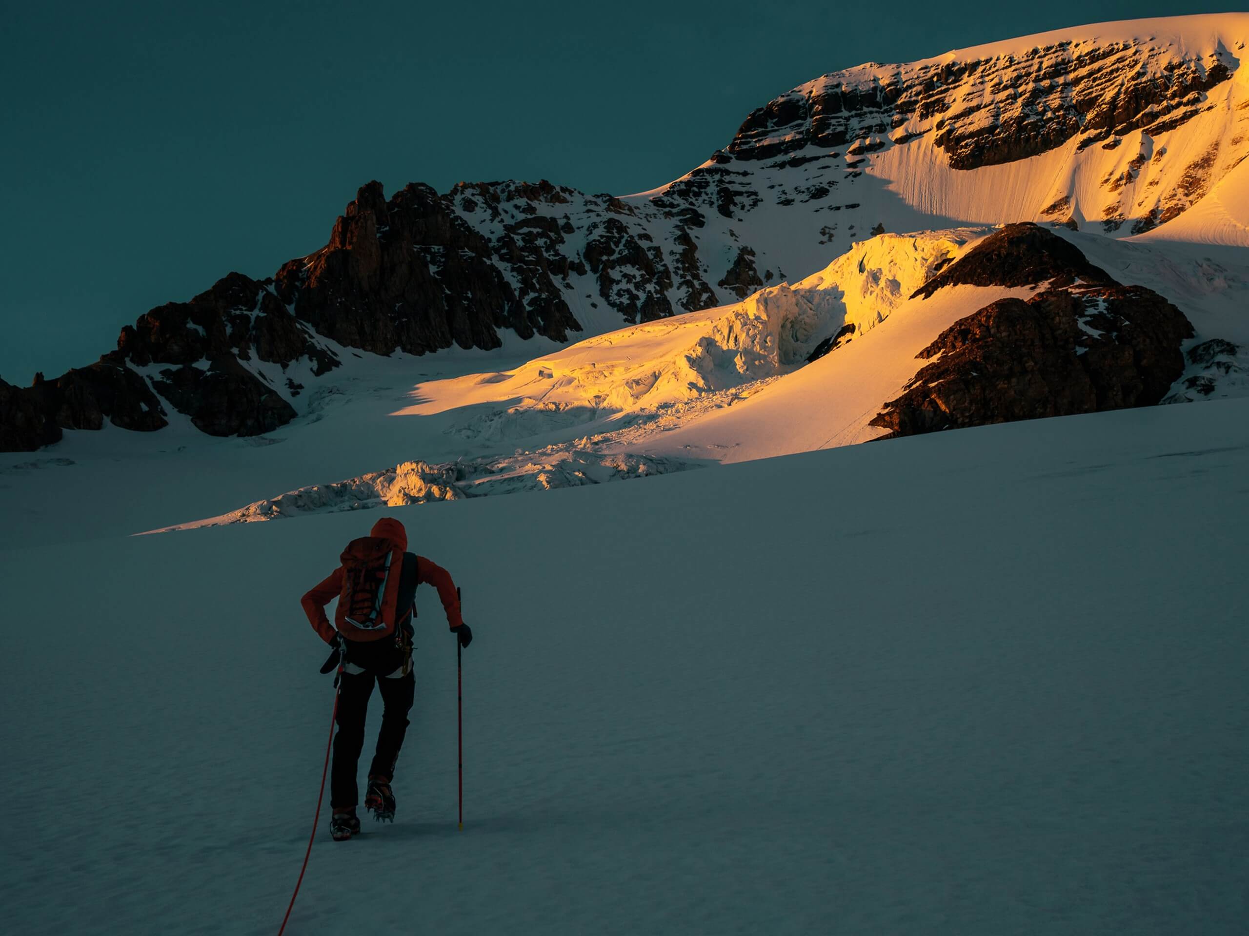 Hiker during the sunset