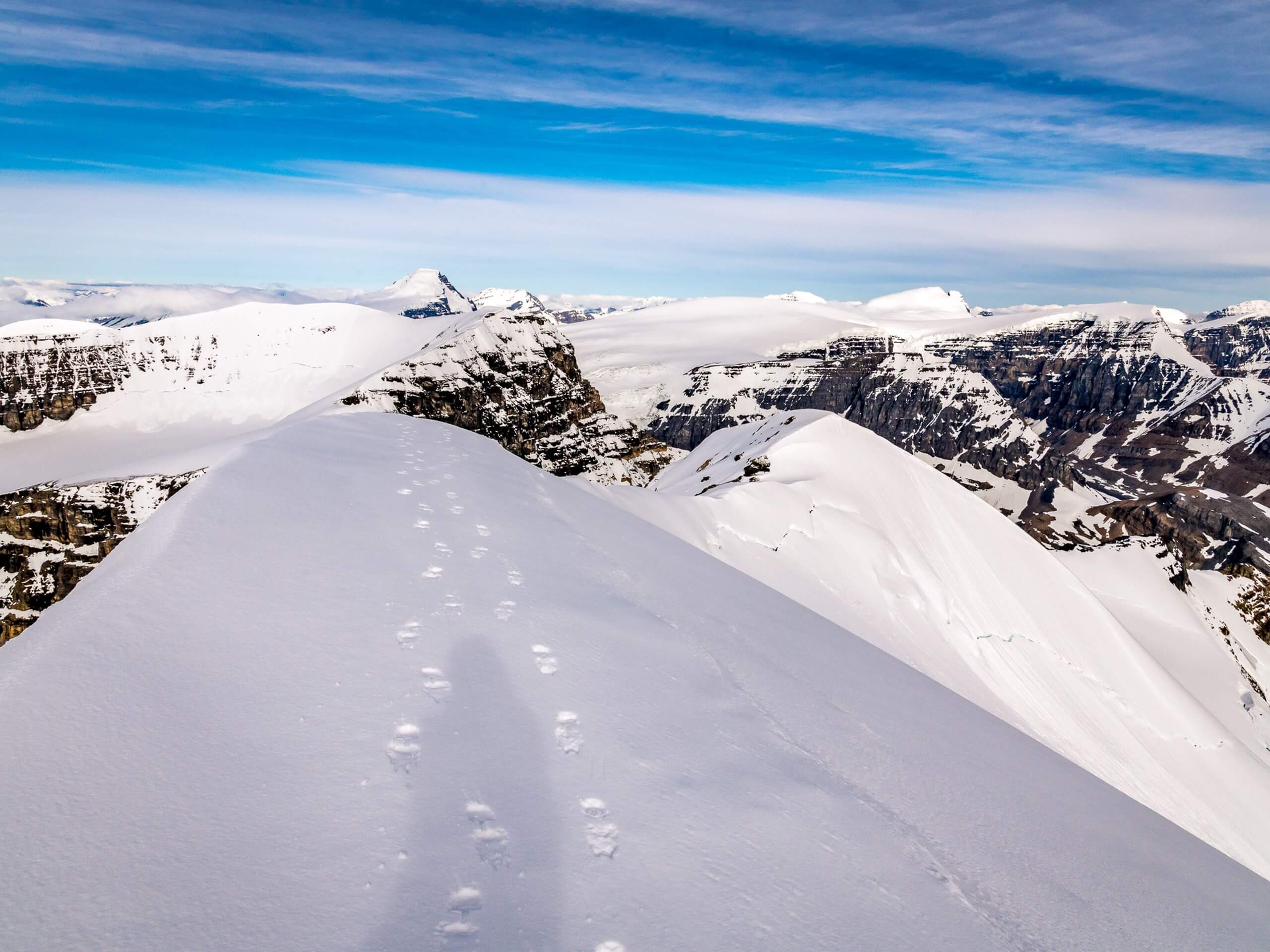 Snowy terrain near Athabasca in the Canadian Rockies