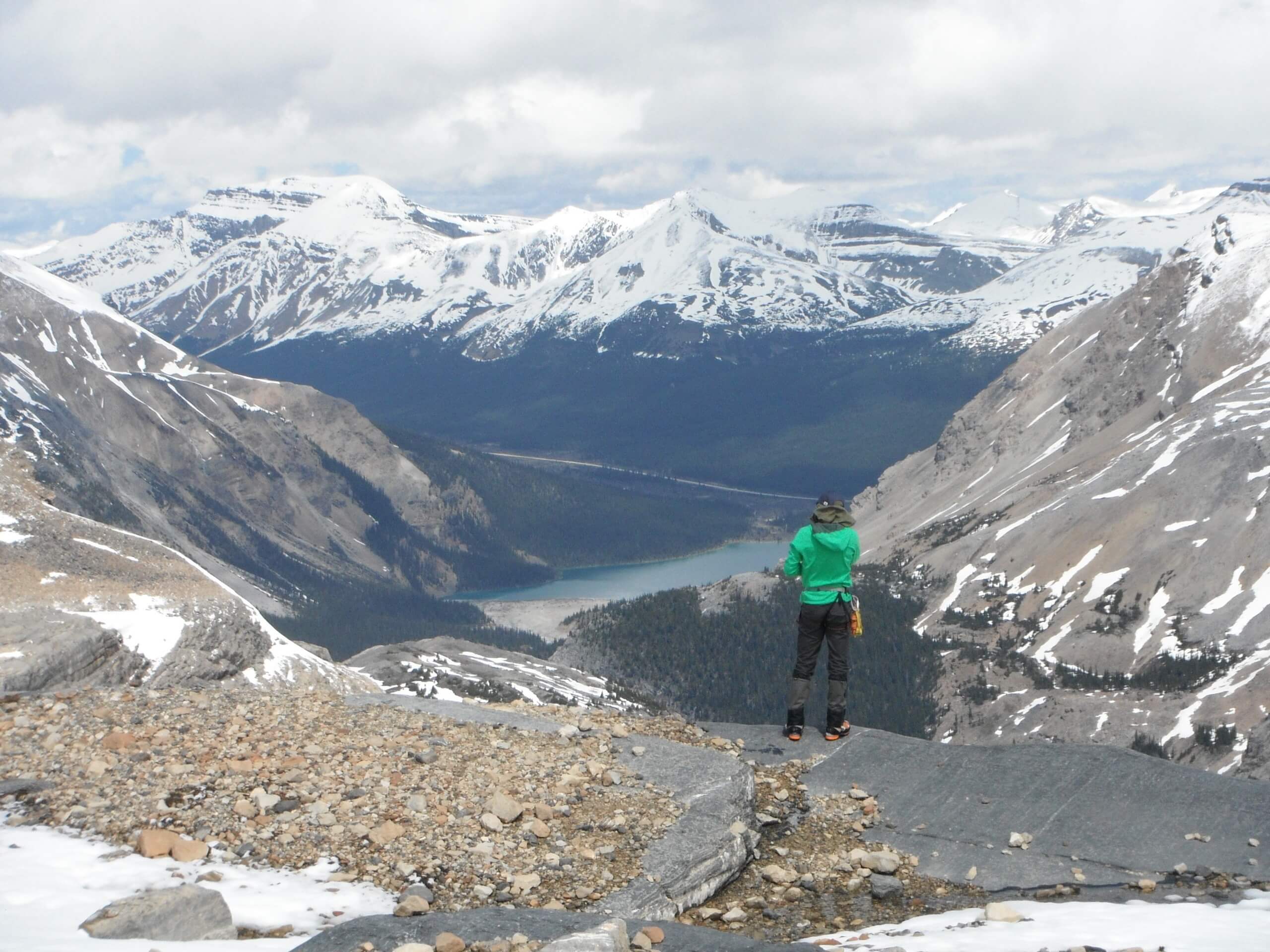 Looking down on Bow Lake