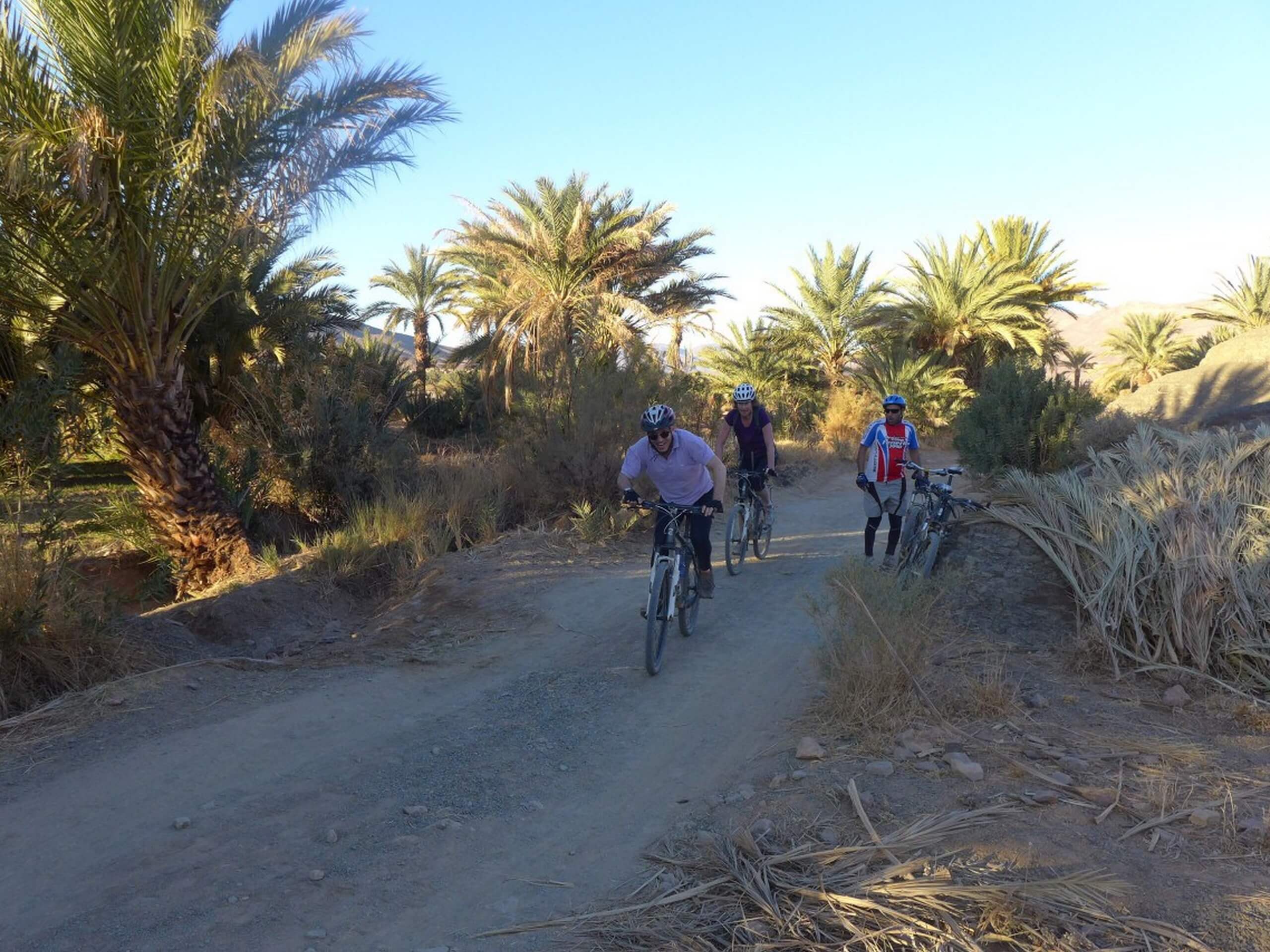 Mountain biking with a group in Southern Morocco