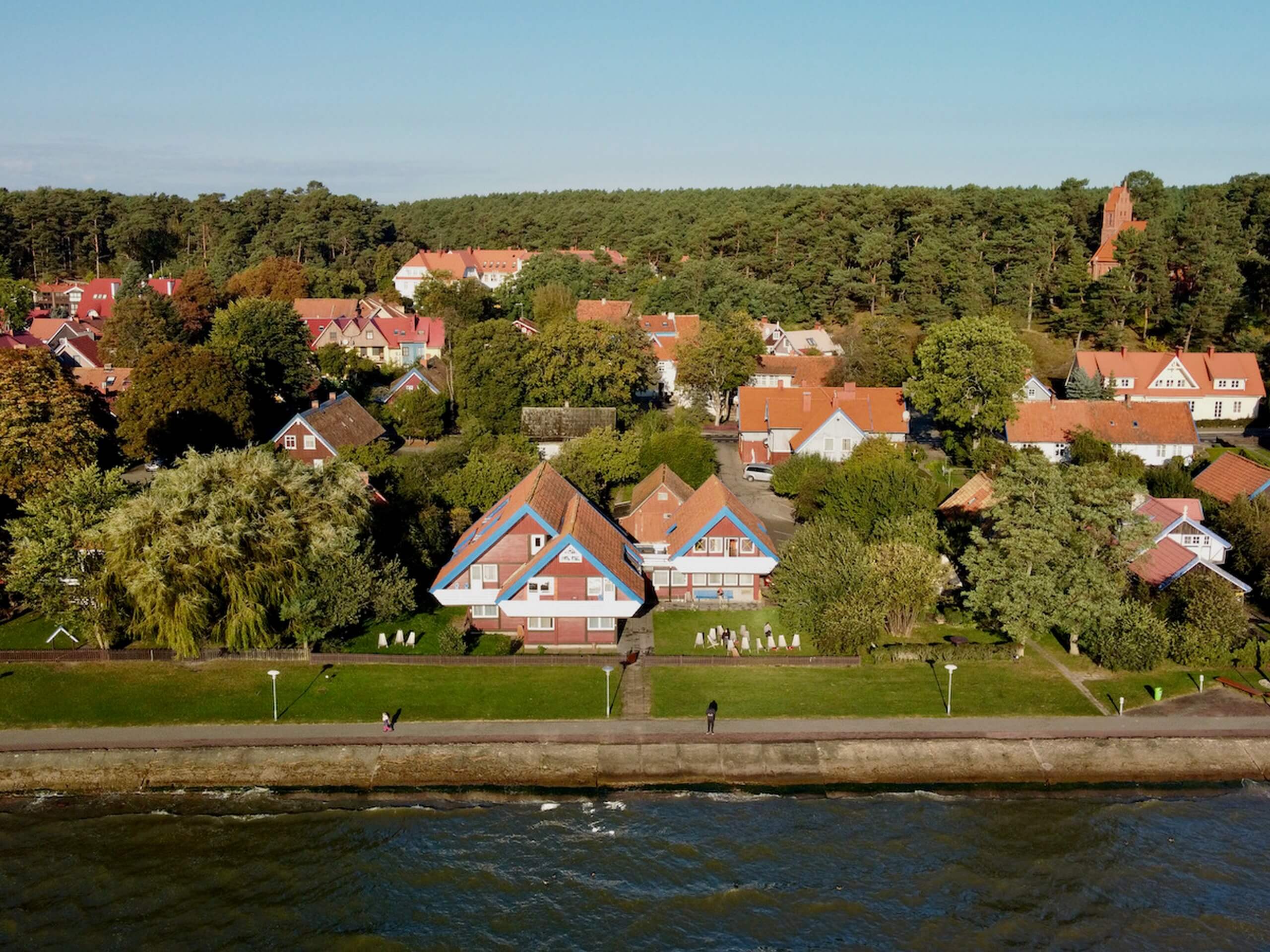 Small houses in the village along the Curonian Split Beach