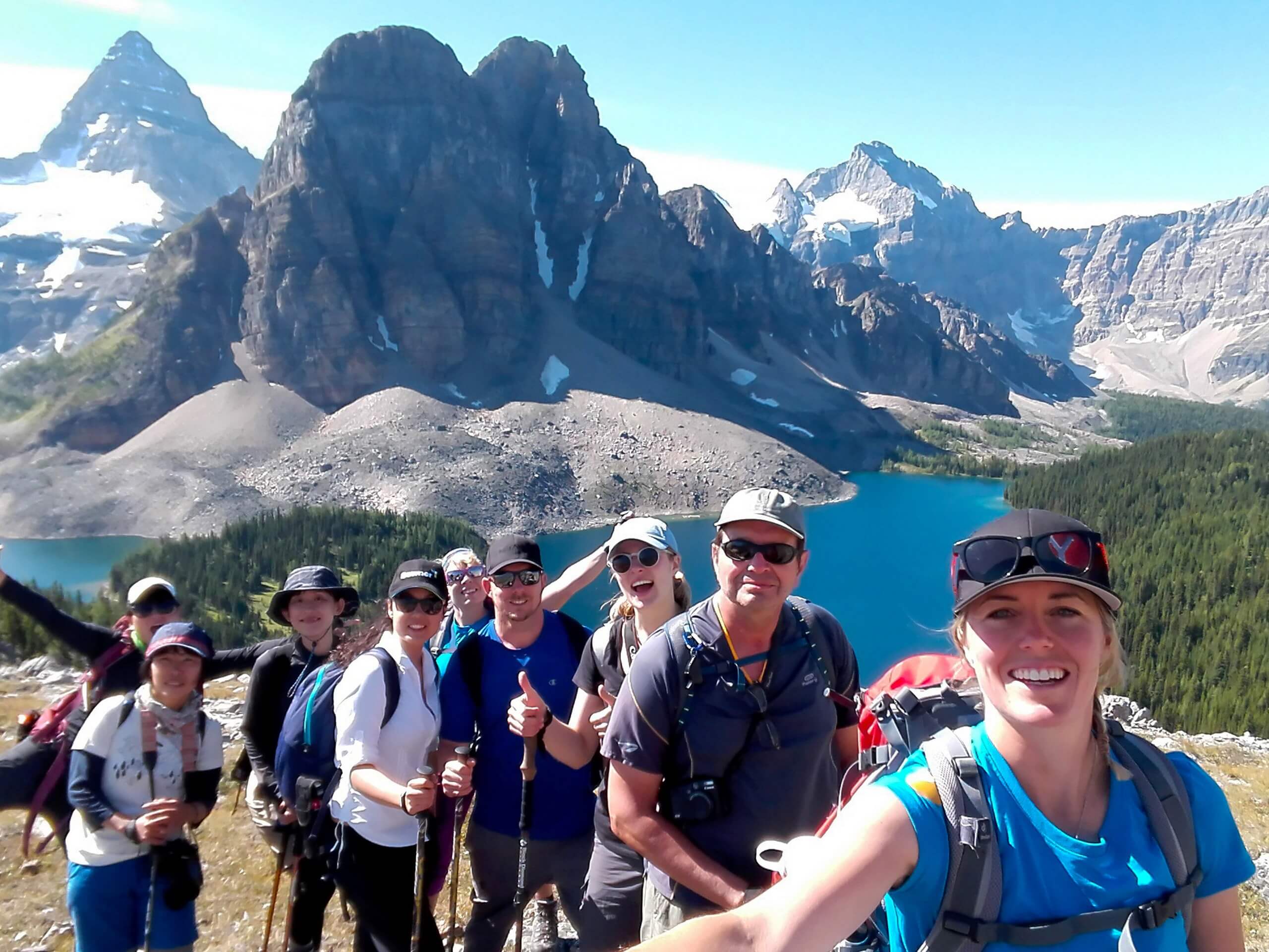 Group posing in Assiniboine Provincial Park