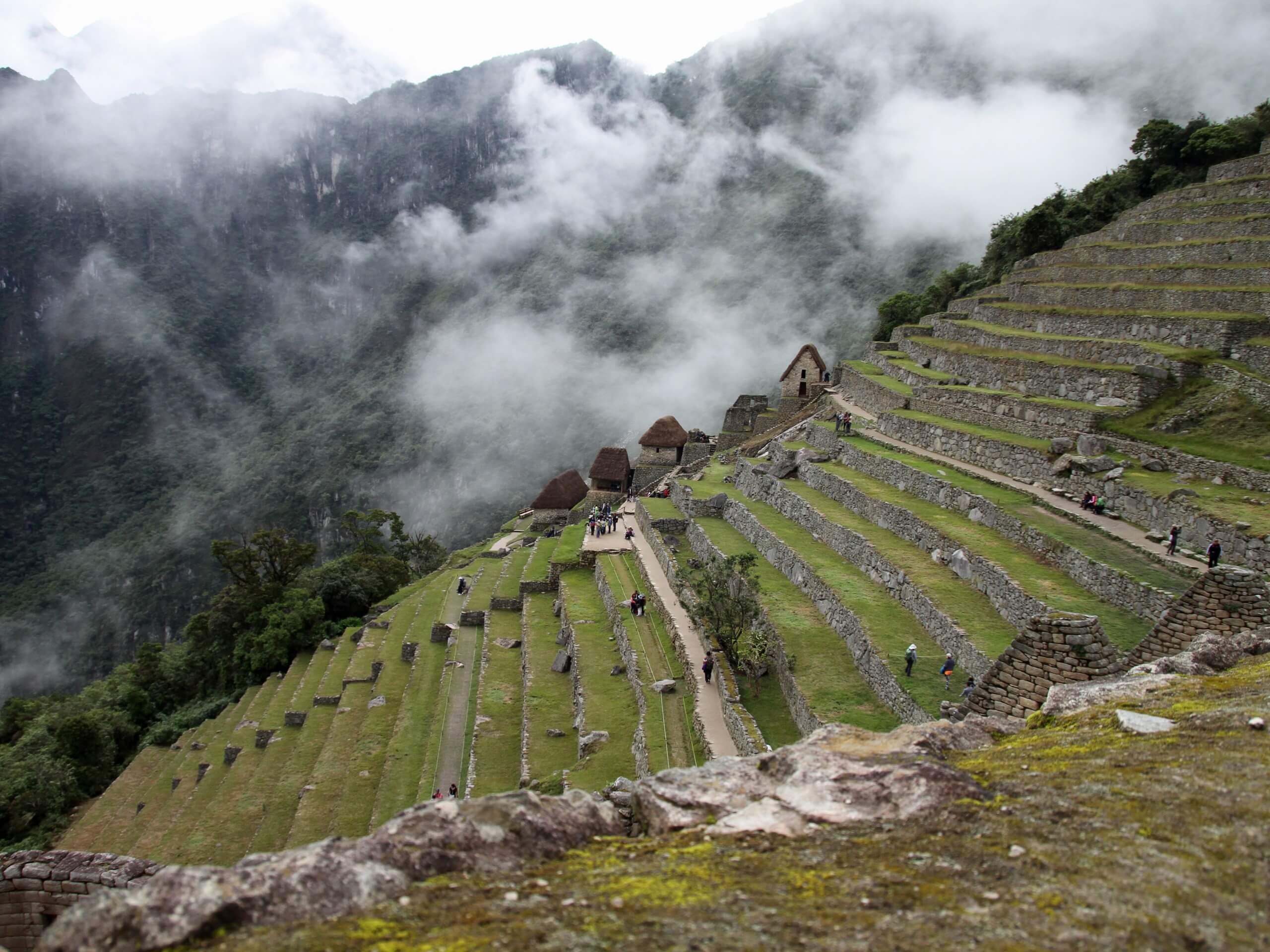 Stunning Inca ruins seen while walking the Inca Trail with a guided group