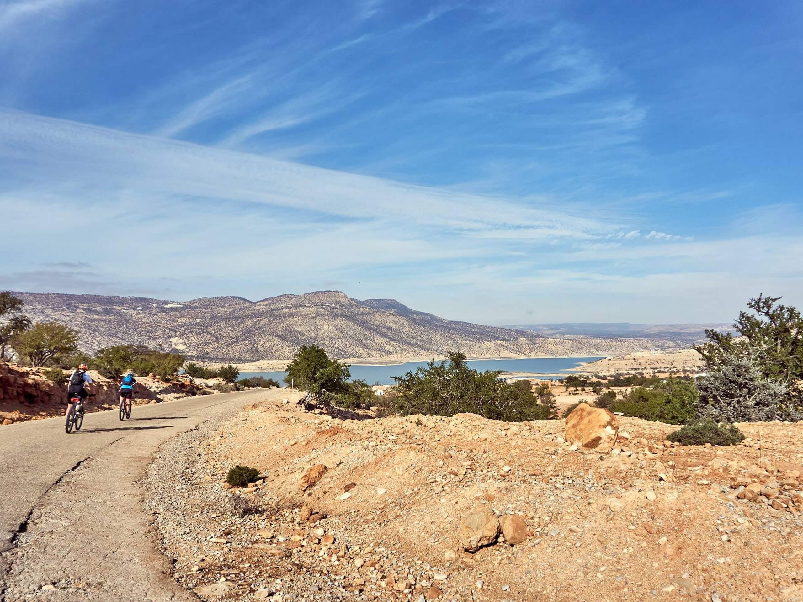 Approaching the coast while Road Biking in Morocco