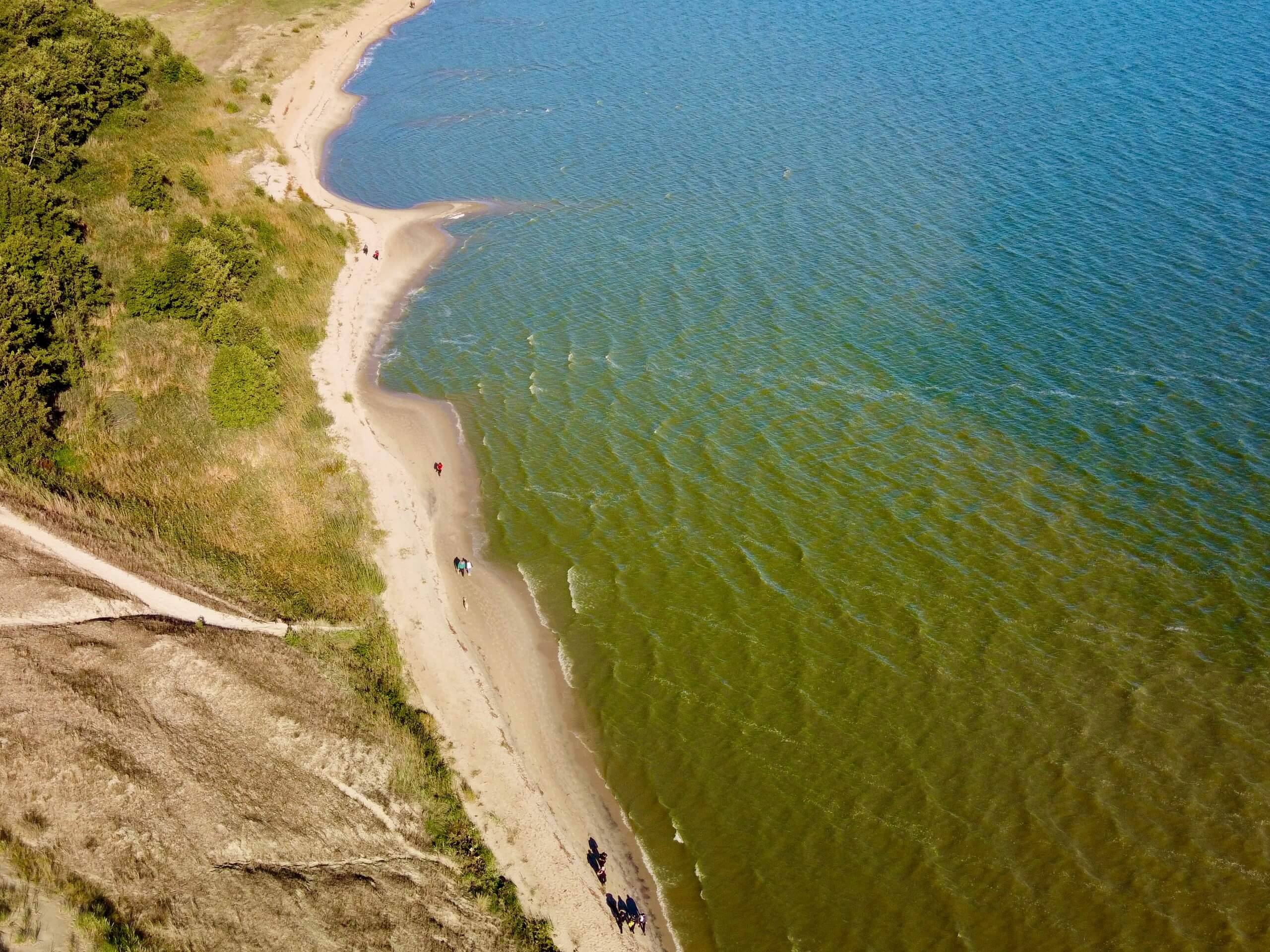 Looking at the beautiful Curonian Split Beach from the above
