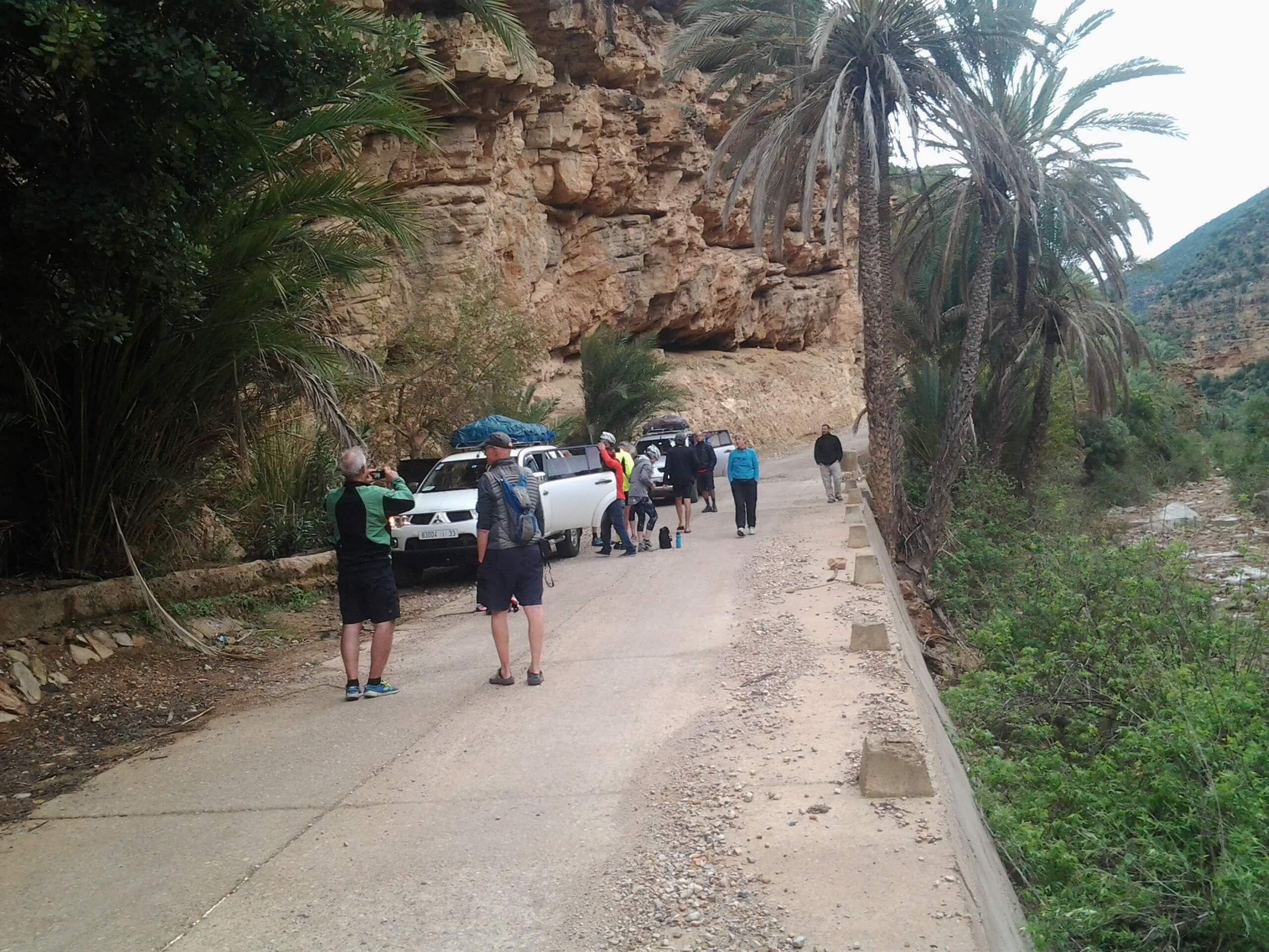 Resting stop in Morocco while mountain biking