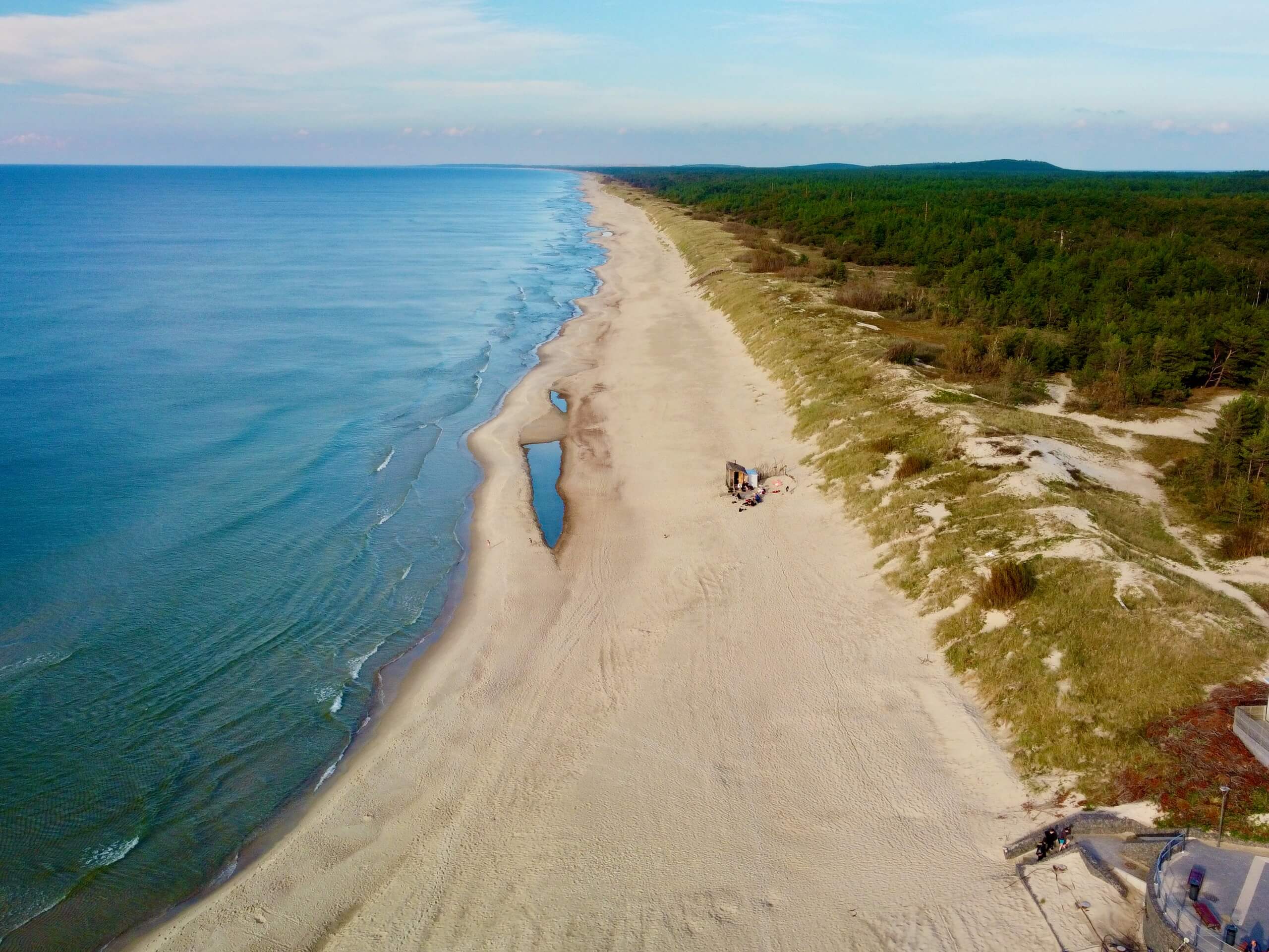 Beautiful wide sandy beach in Curonian Split