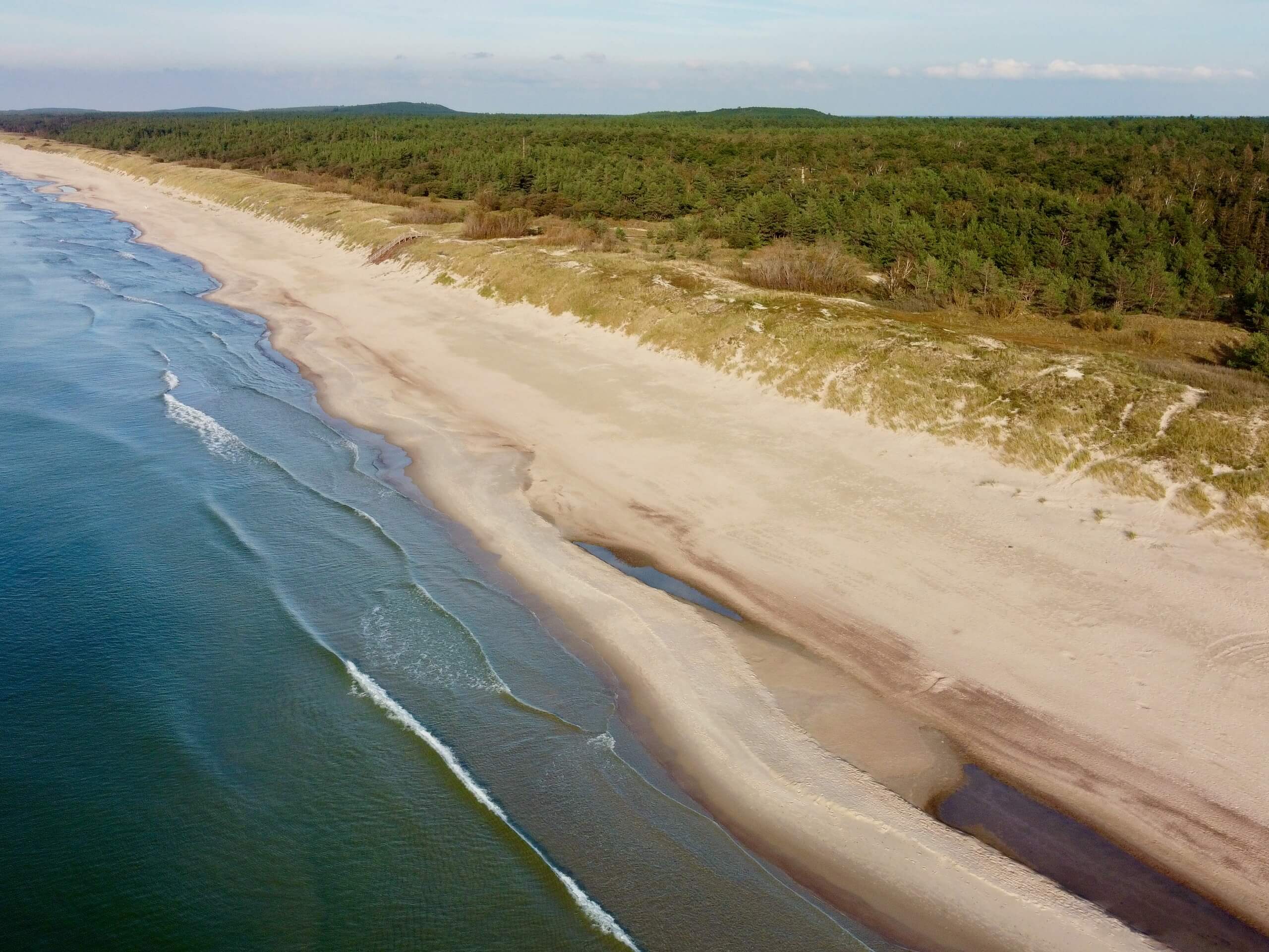 Curonian Split beach as seen from the above