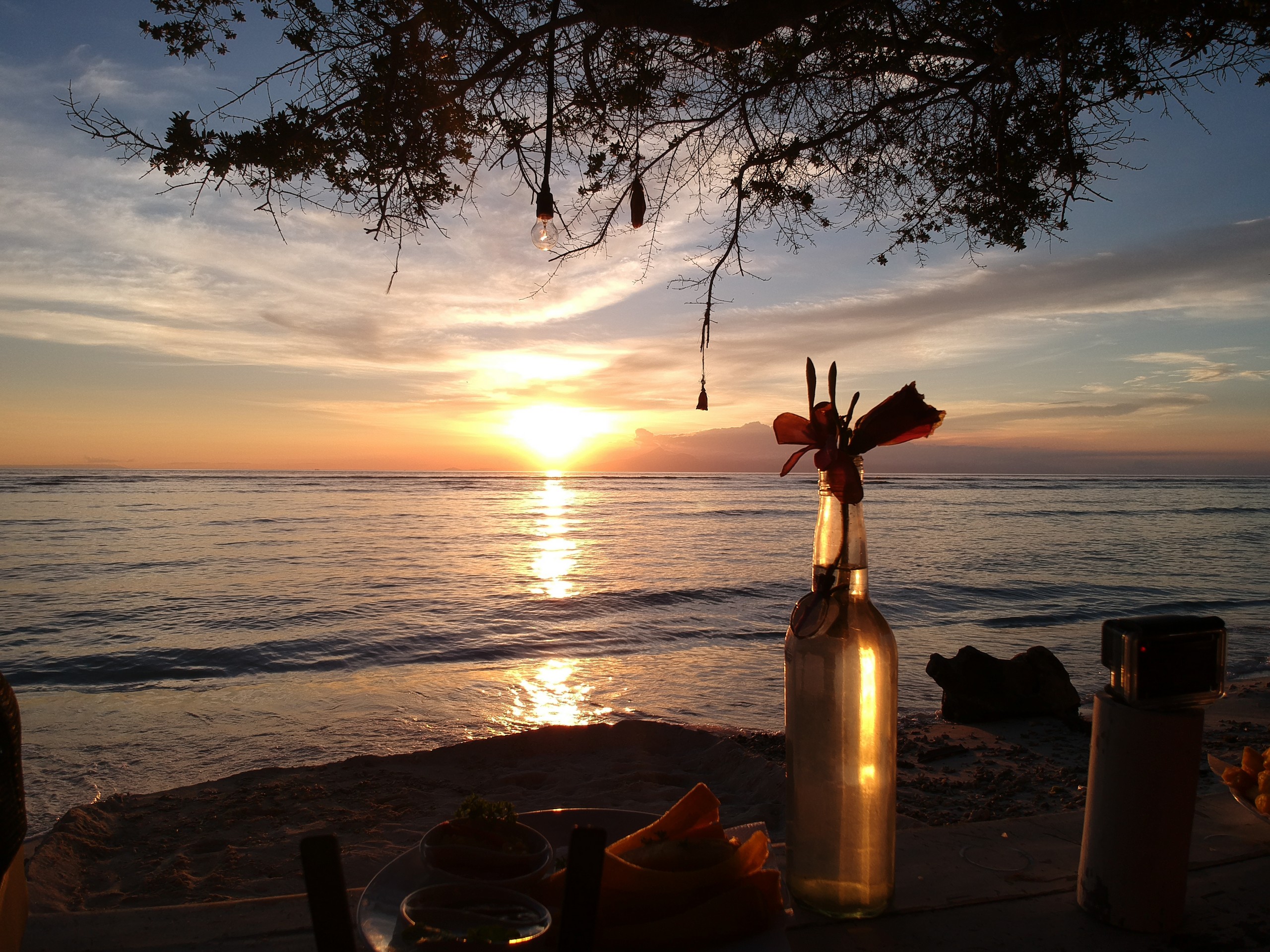 Romantic sunset in Lombok Island