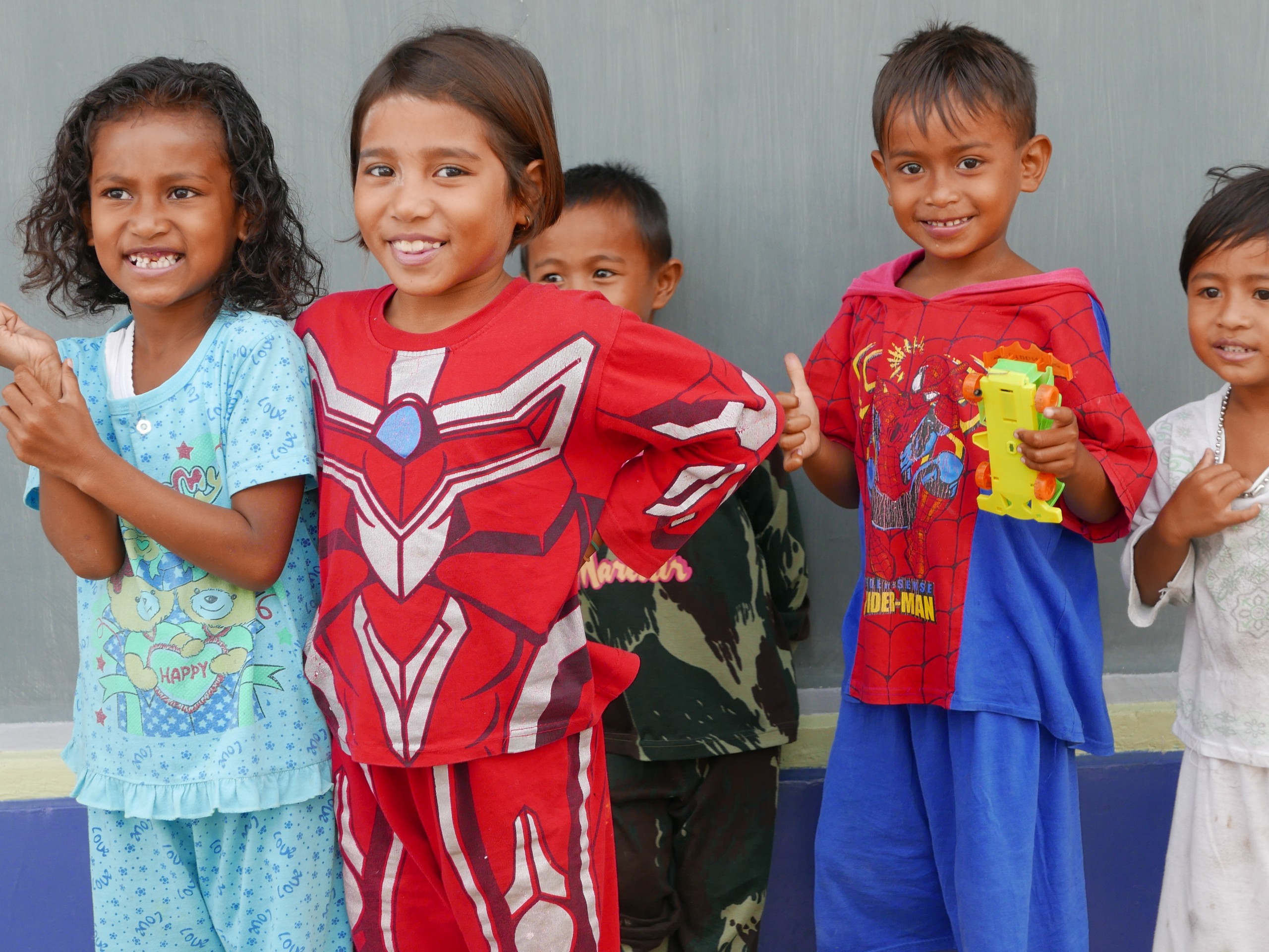 Kids posing in Sawai Village