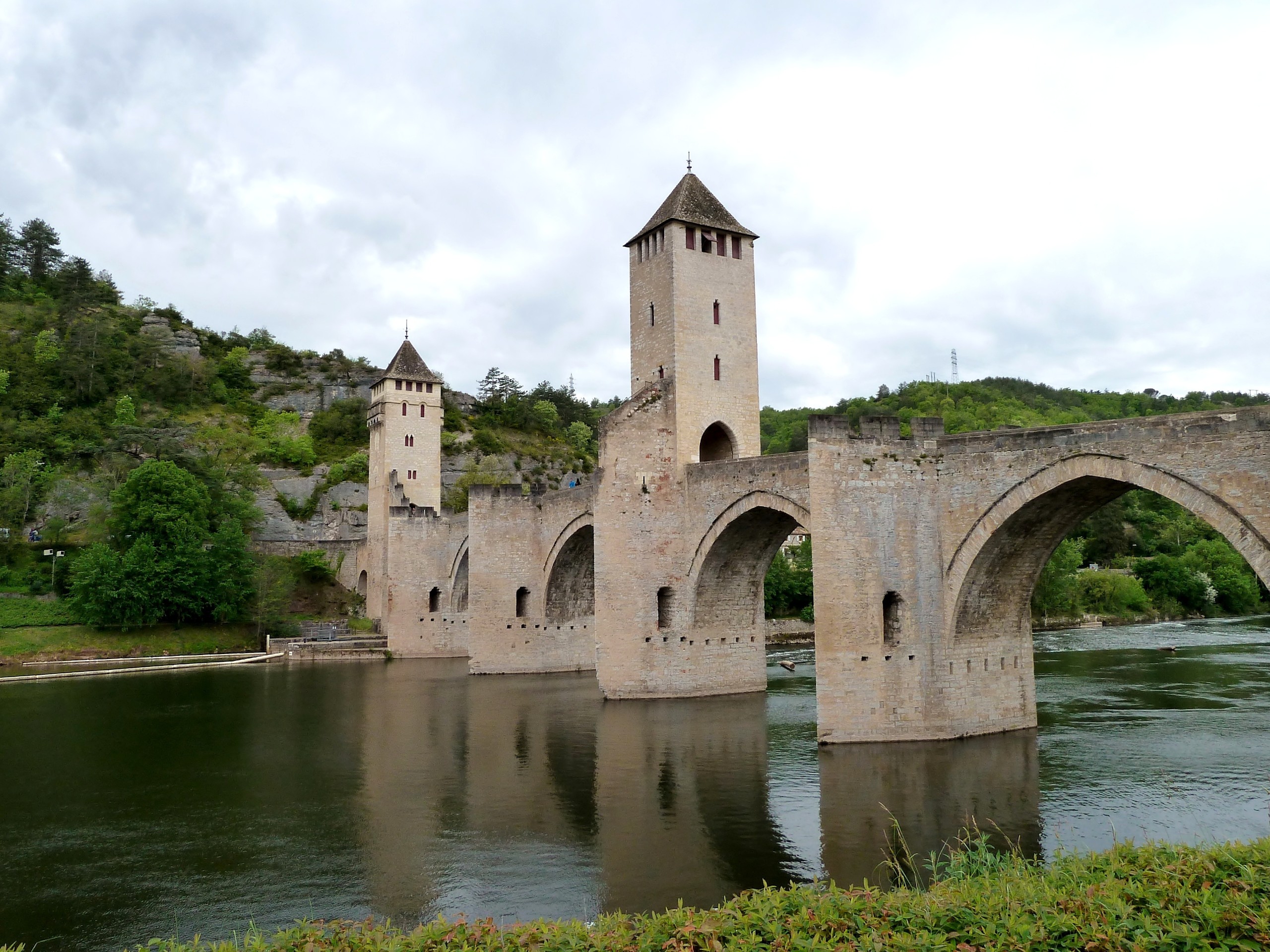 Beautiful architecture in Cahors, along the Le Puy Camino route