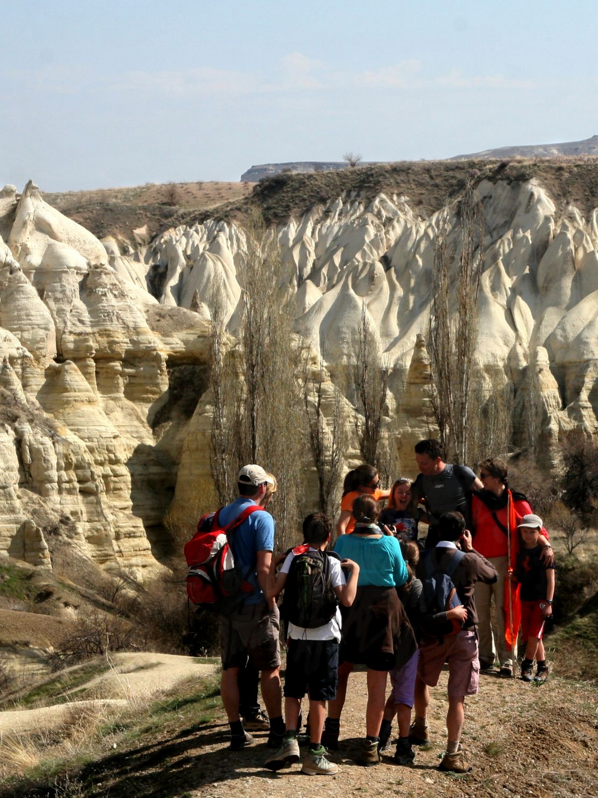 Group of friends exploring Cappadocia with a guided group