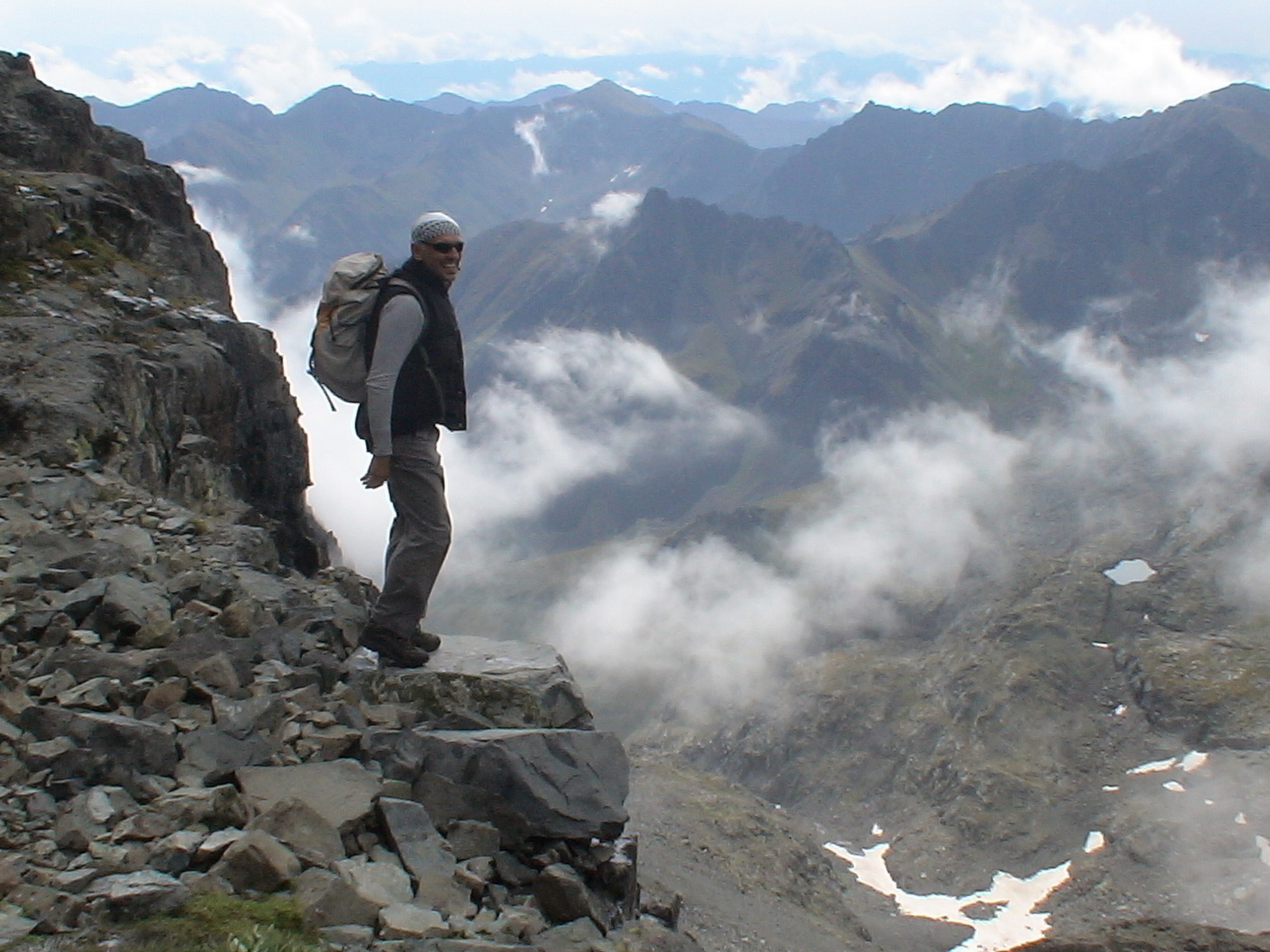 Hiker standing on the edge in the Kackar Mountains